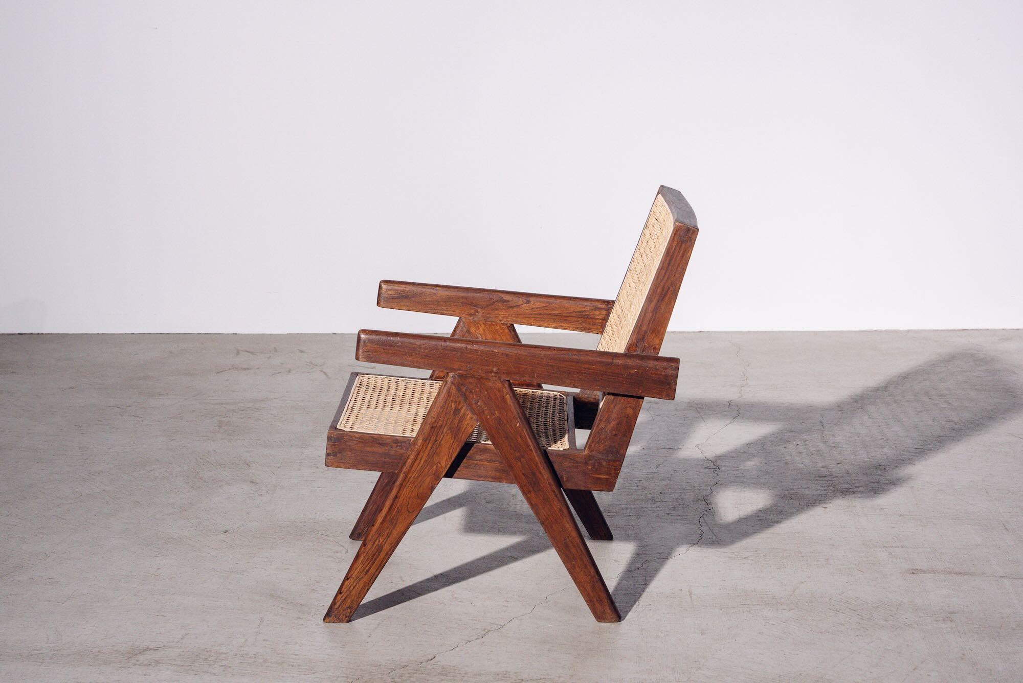 Mid-Century Modern Fauteuil de Pierre Jeanneret pour Chandigarh, Inde, vers 1955-56 en vente