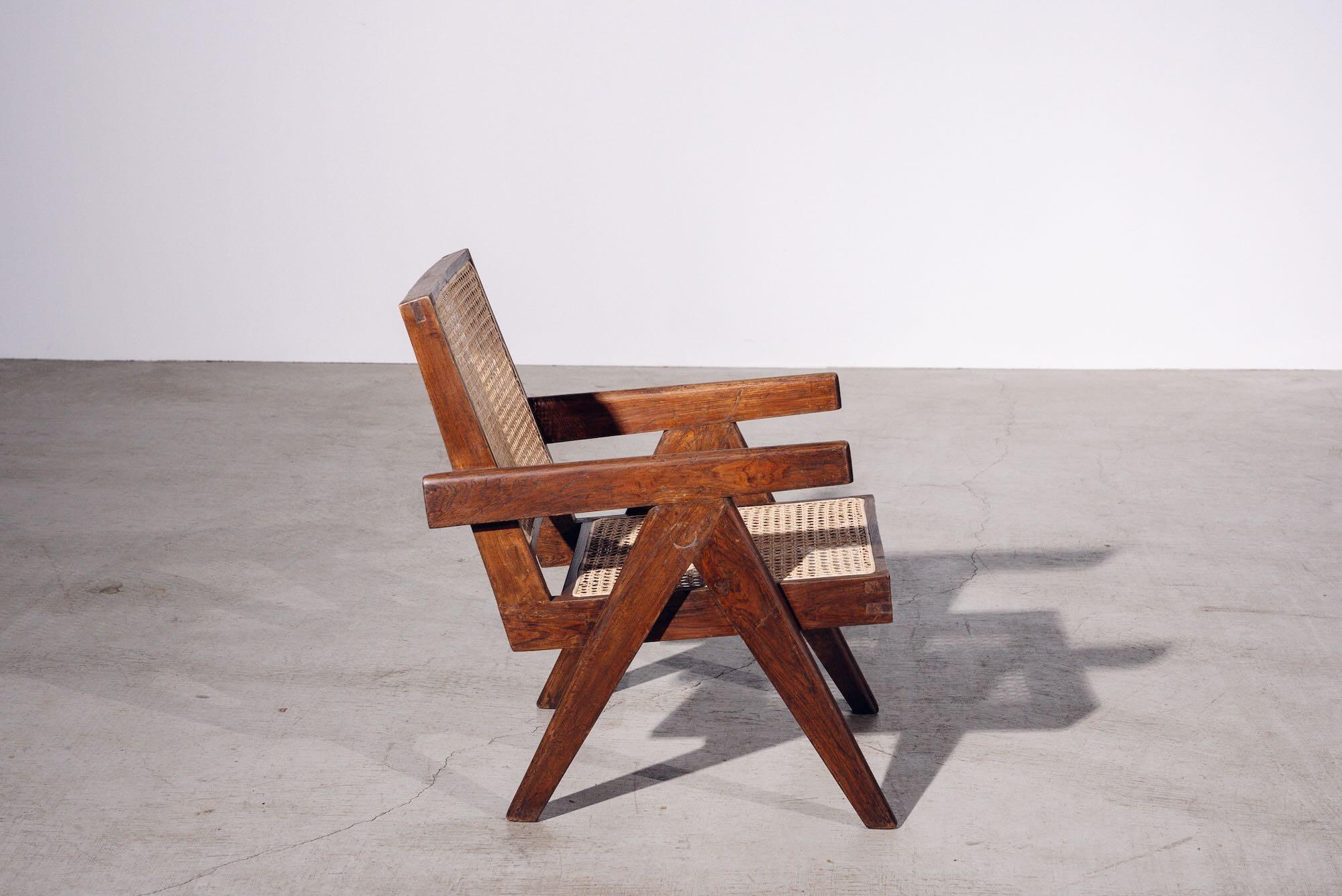 Mid-Century Modern Fauteuil de Pierre Jeanneret pour Chandigarh, Inde, vers 1955-56 en vente