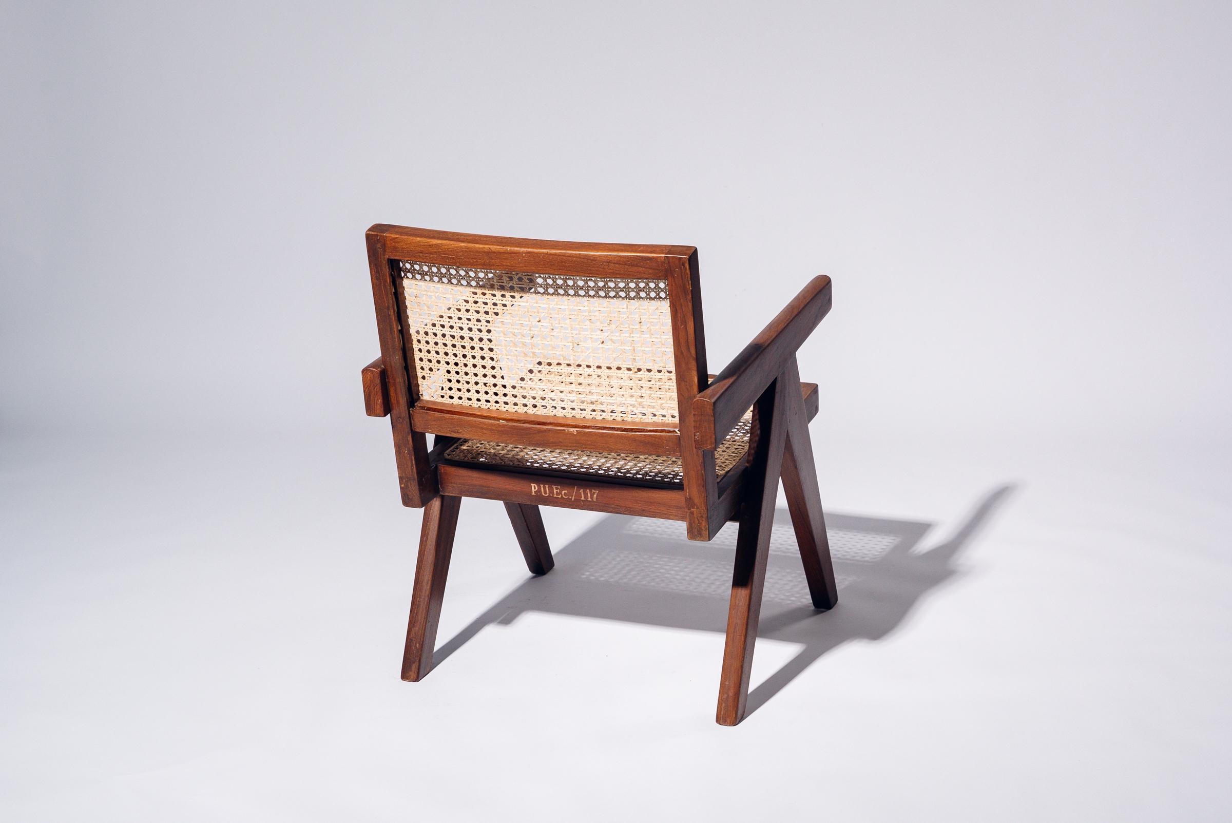 Sessel von Pierre Jeanneret für Chandigarh, Indien, ca. 1955-56 (Indisch) im Angebot
