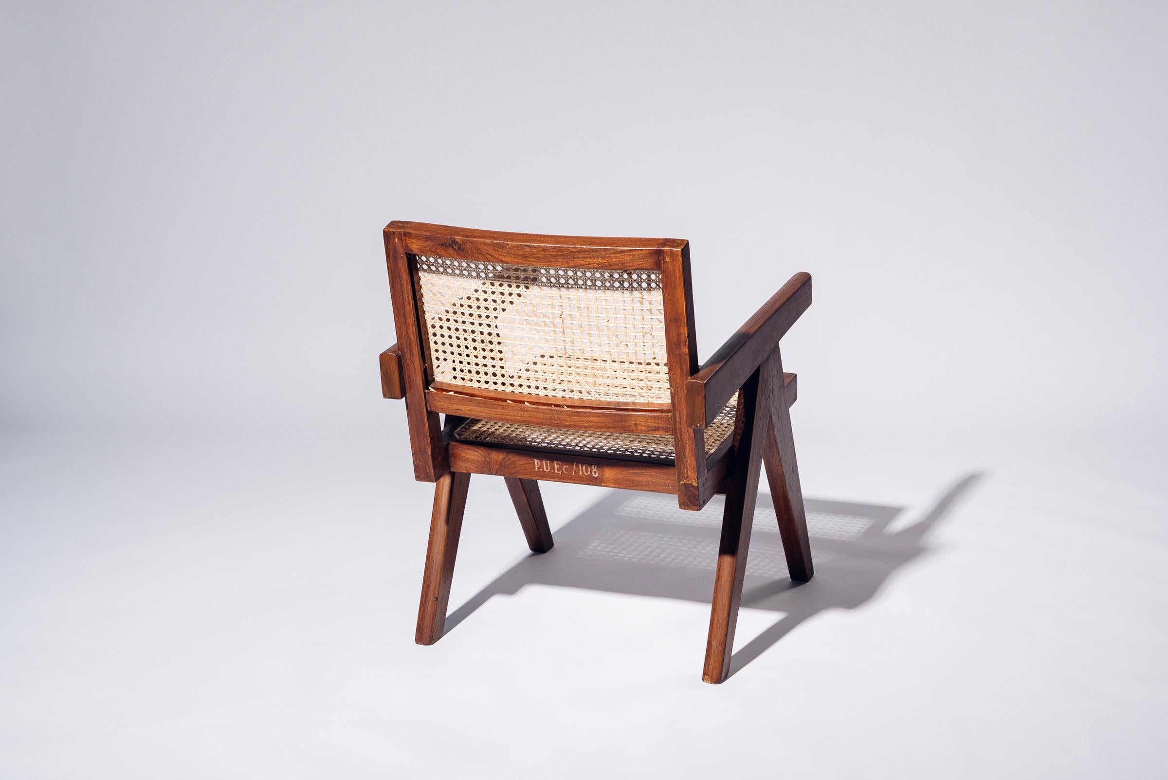 Sessel von Pierre Jeanneret für Chandigarh, Indien, ca. 1955-56 (Indisch) im Angebot