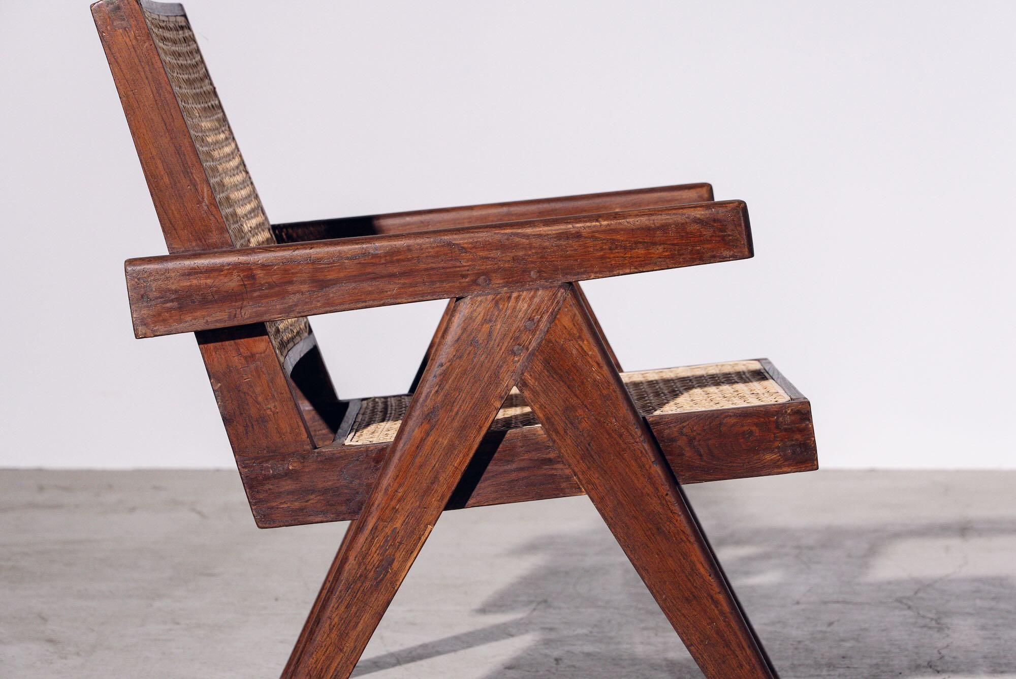 Tissé à la main Fauteuil de Pierre Jeanneret pour Chandigarh, Inde, vers 1955-56 en vente