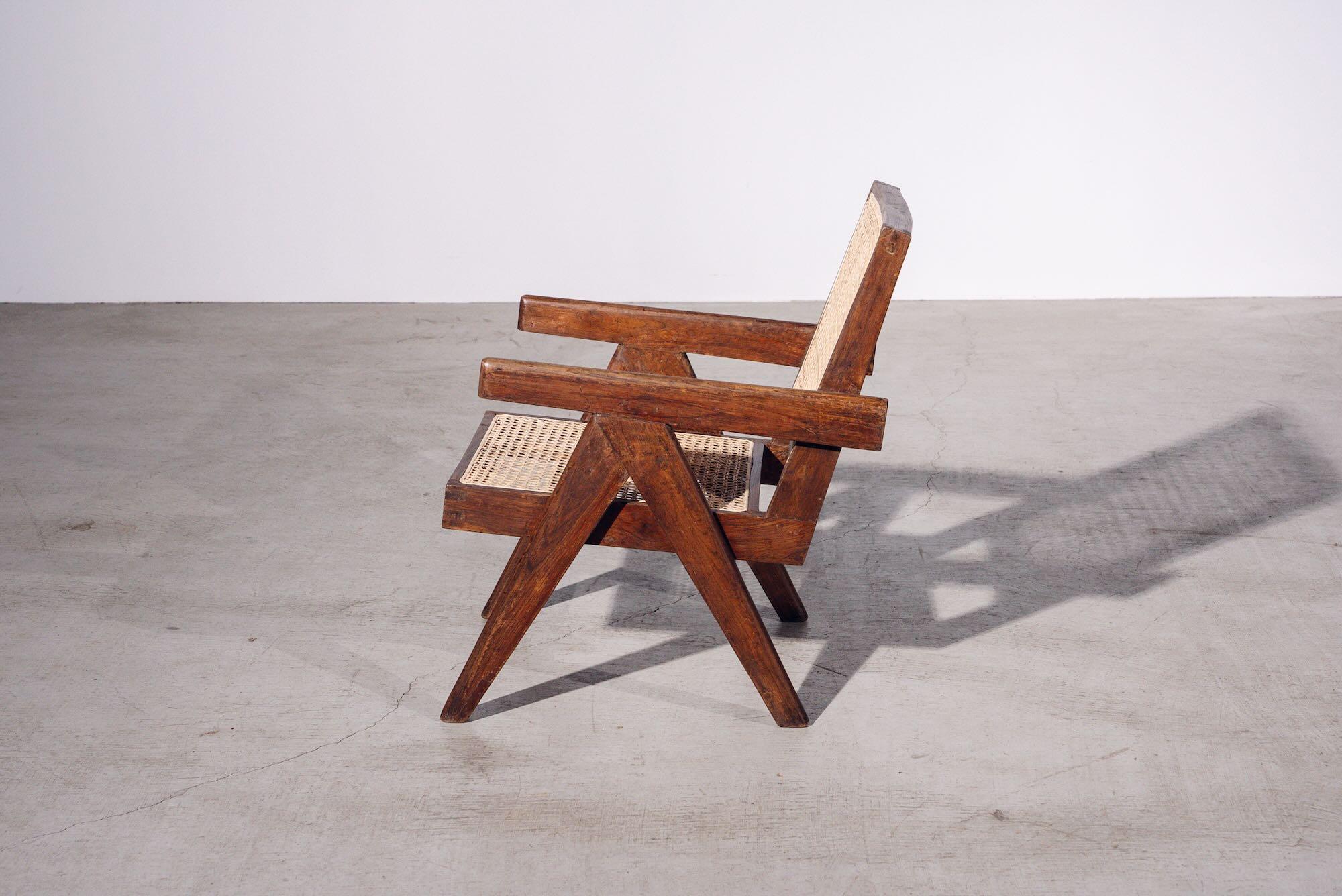Tissé à la main Fauteuil de Pierre Jeanneret pour Chandigarh, Inde, vers 1955-56 en vente