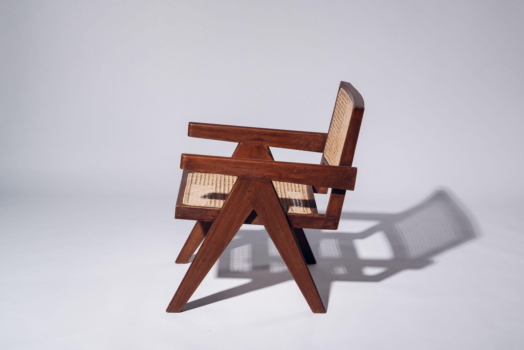 Tissé à la main Fauteuil de Pierre Jeanneret pour Chandigarh, Inde, vers 1955-56 en vente