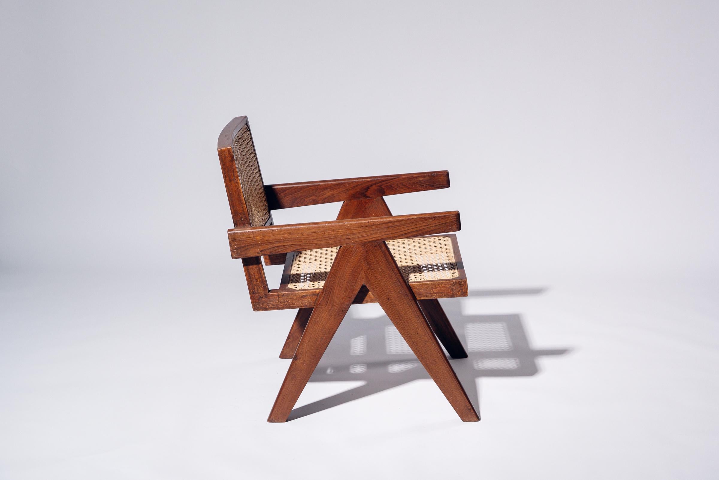 Sessel von Pierre Jeanneret für Chandigarh, Indien, ca. 1955-56 (20. Jahrhundert) im Angebot