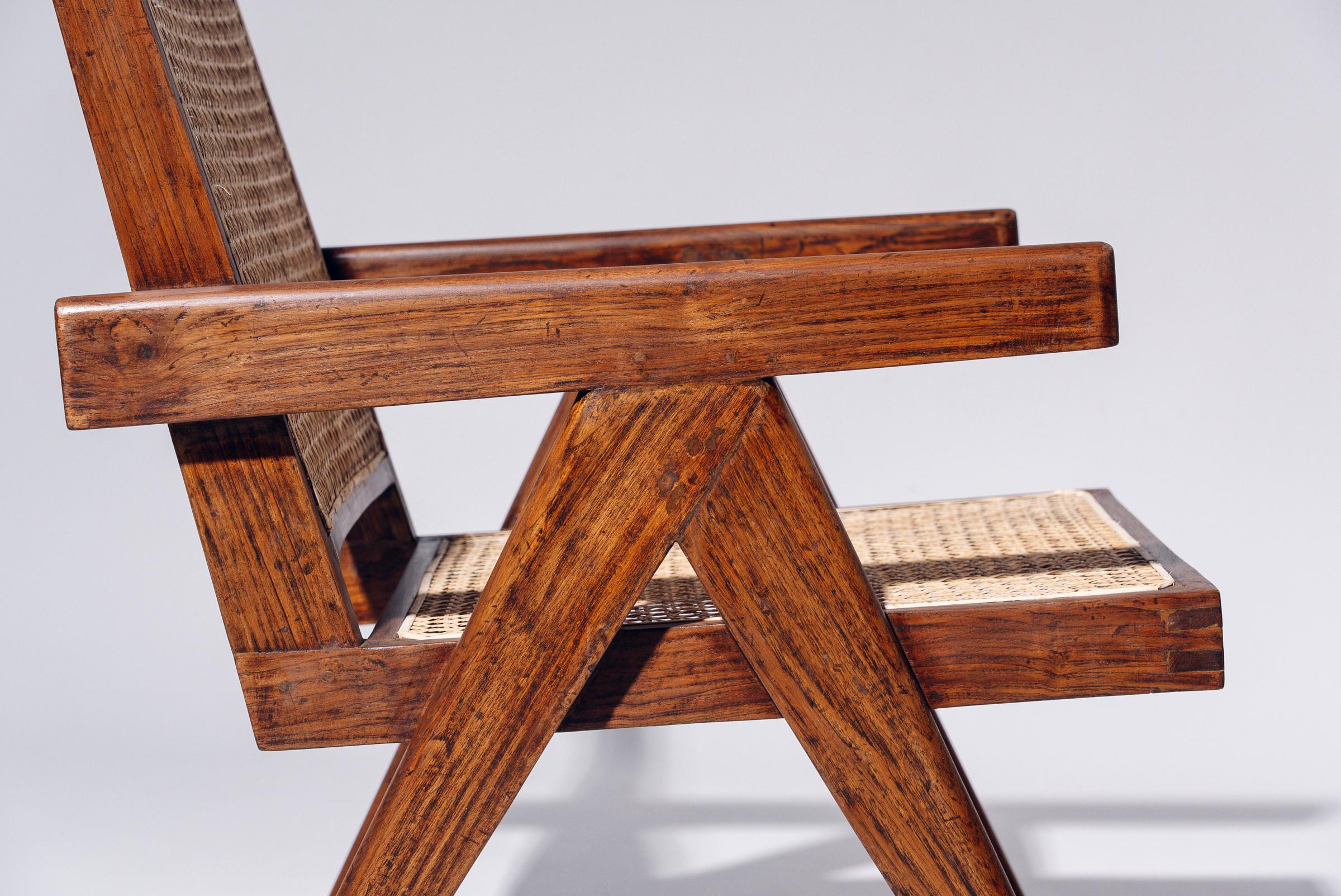 Sessel von Pierre Jeanneret für Chandigarh, Indien, ca. 1955-56 (20. Jahrhundert) im Angebot