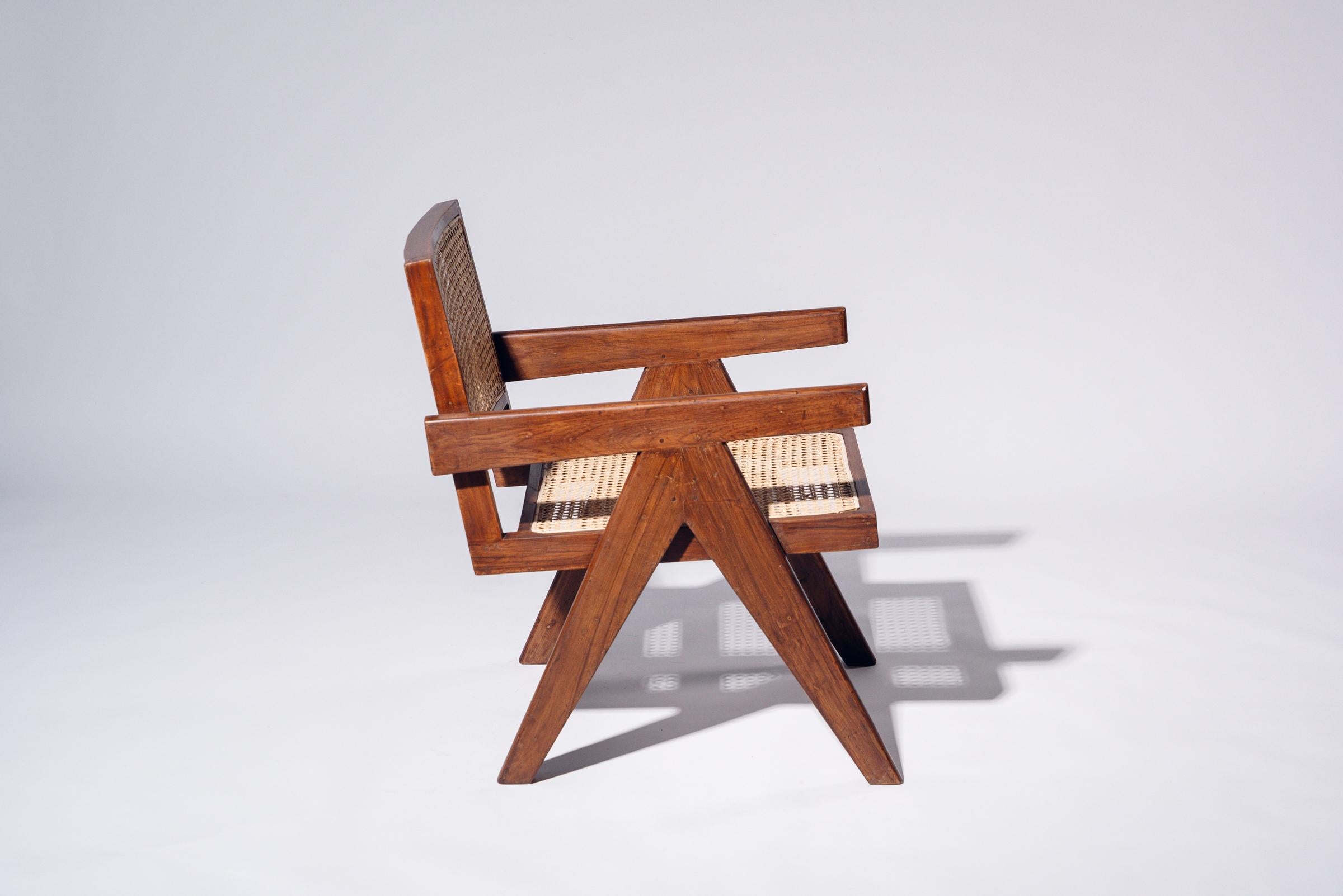 Sessel von Pierre Jeanneret für Chandigarh, Indien, ca. 1955-56 (20. Jahrhundert) im Angebot
