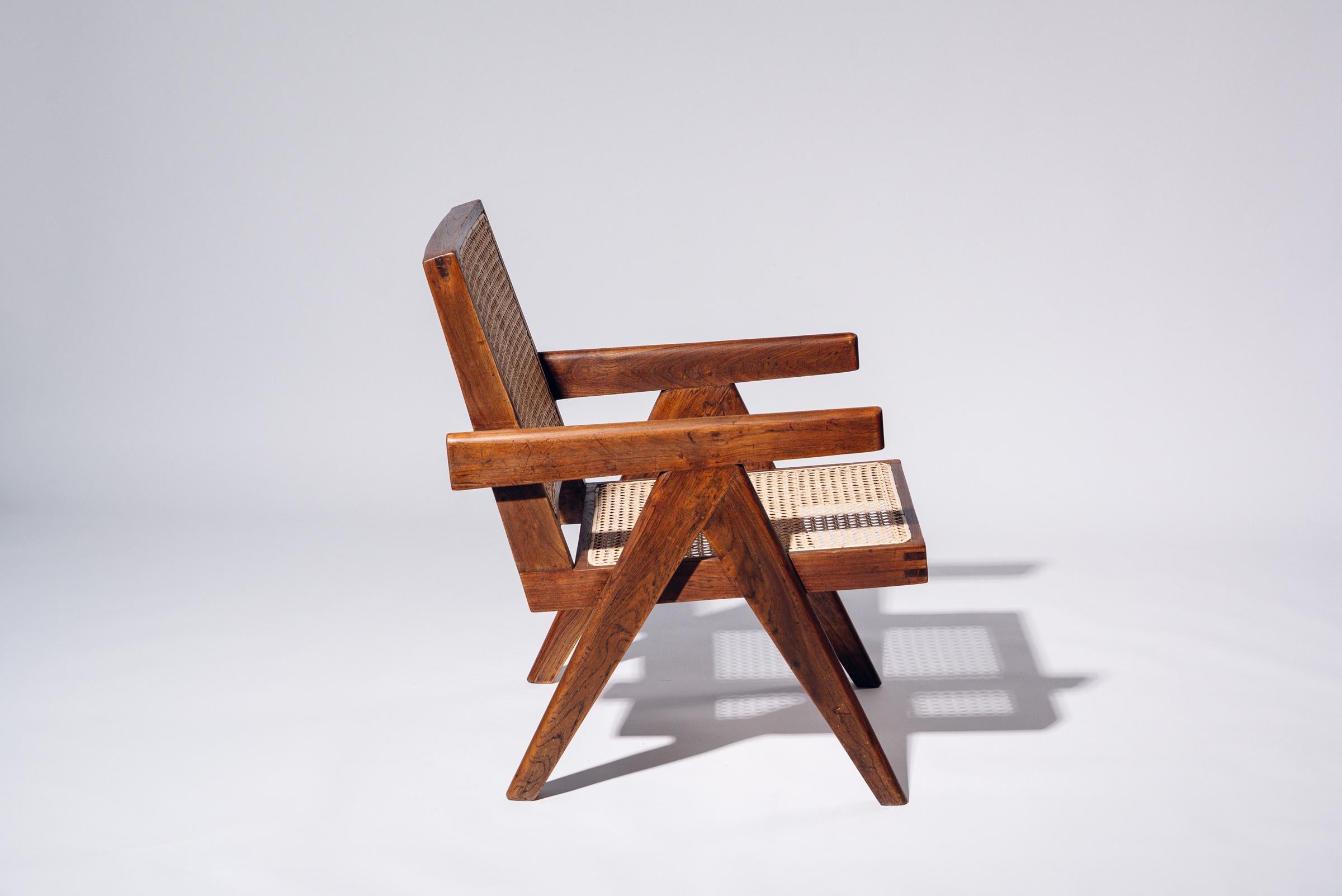 Sessel von Pierre Jeanneret für Chandigarh, Indien, ca. 1955-56 (20. Jahrhundert) im Angebot