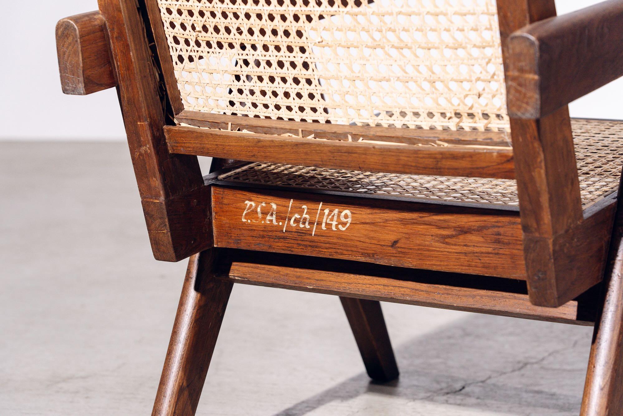20ième siècle Fauteuil de Pierre Jeanneret pour Chandigarh, Inde, vers 1955-56 en vente