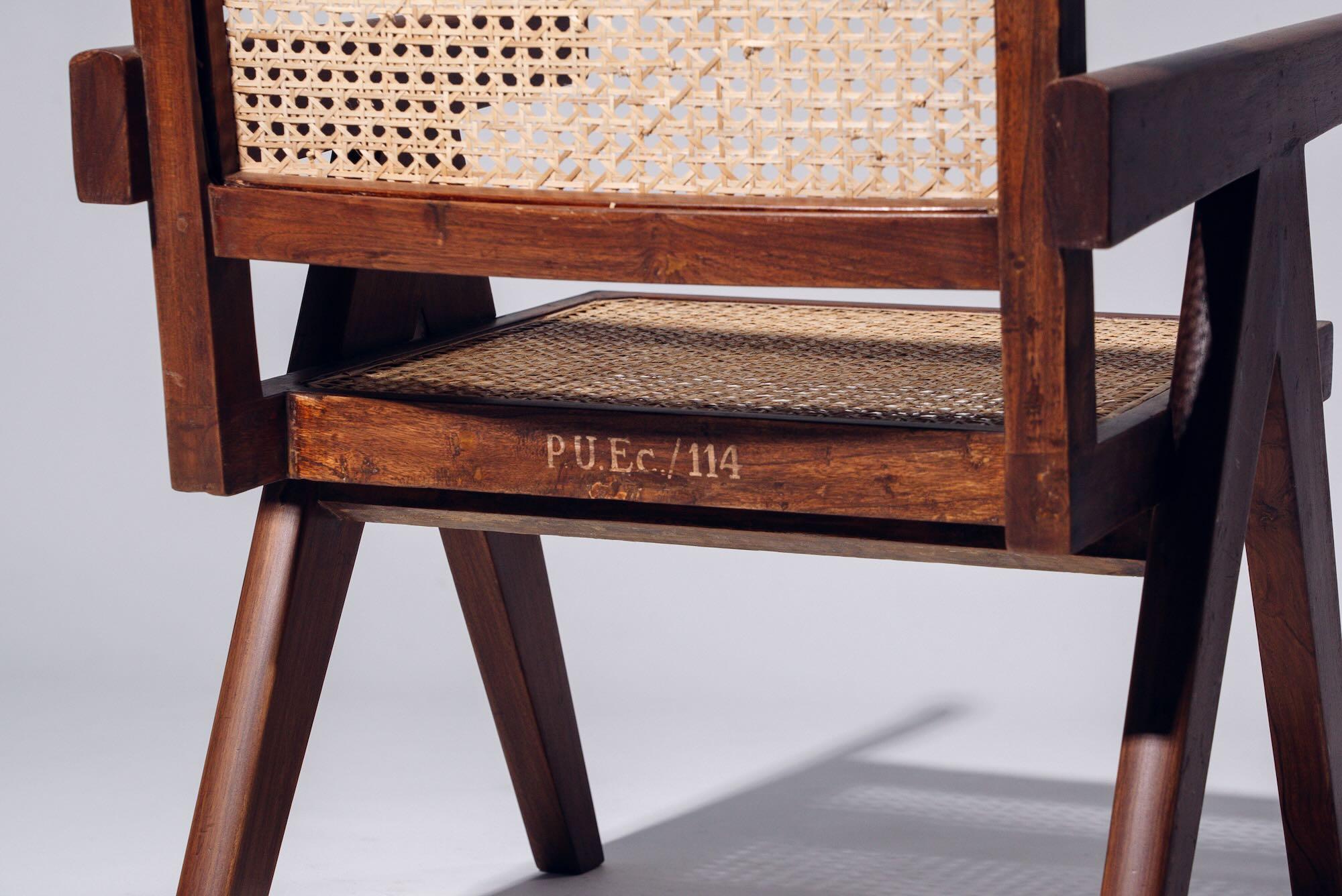 20ième siècle Fauteuil de Pierre Jeanneret pour Chandigarh, Inde, vers 1955-56 en vente