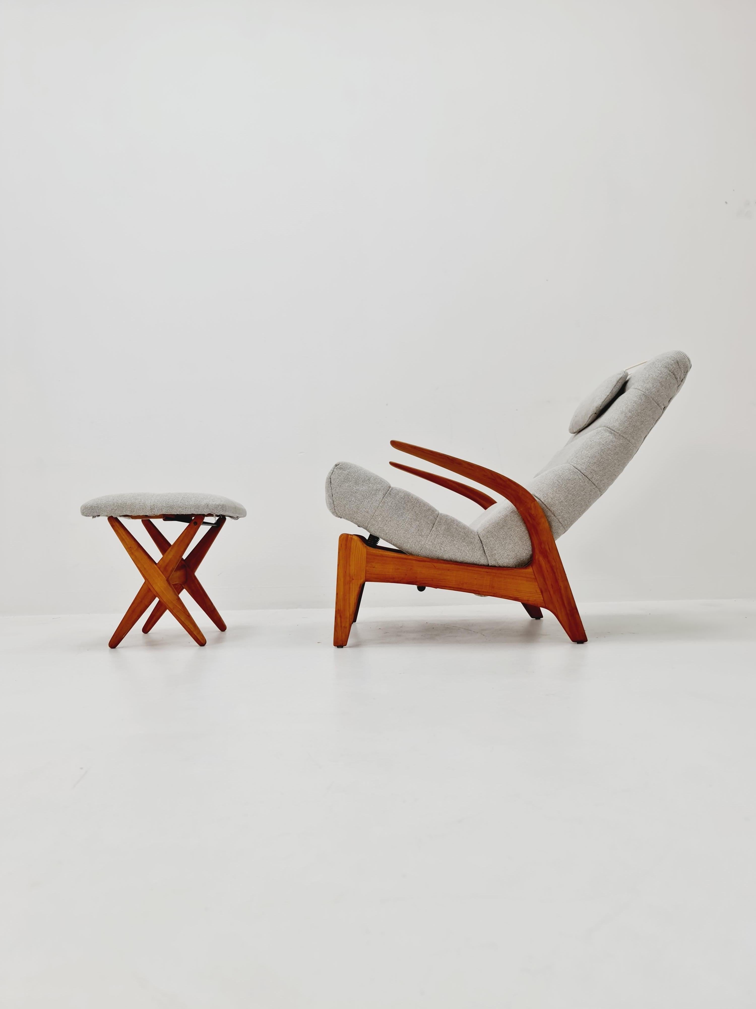 Sillón de Rolf Rastad y Adolf Relling para Goldfeder, Otomana ajustable 1960 Moderno de mediados de siglo en venta
