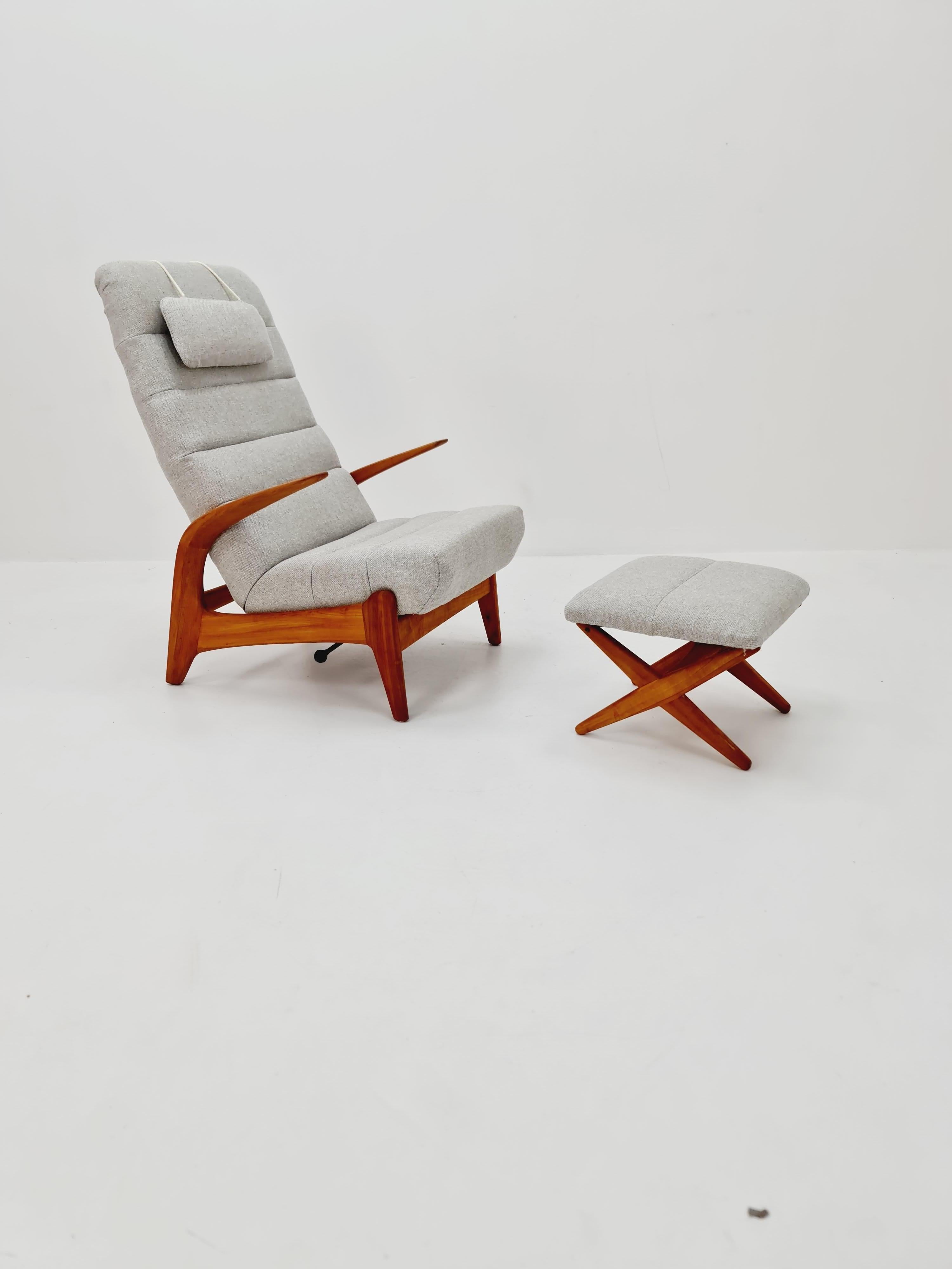Sillón de Rolf Rastad y Adolf Relling para Goldfeder, Otomana ajustable 1960 Alemán en venta