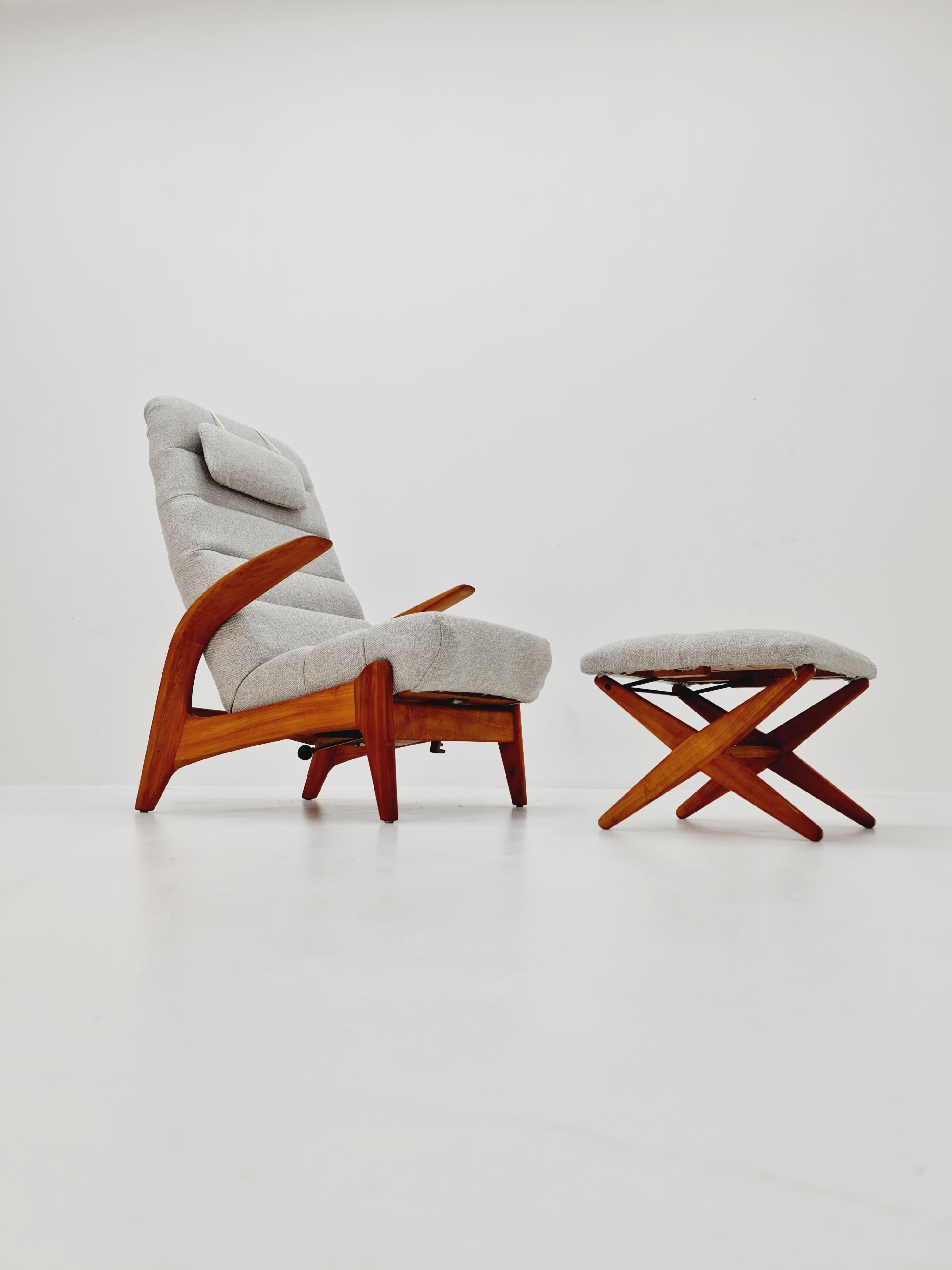 Sillón de Rolf Rastad y Adolf Relling para Goldfeder, Otomana ajustable 1960 en Bueno estado para la venta en Gaggenau, DE