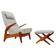 Easy chair by Rolf Rastad & Adolf Relling For Goldfeder, Adjustable Ottoman 1960