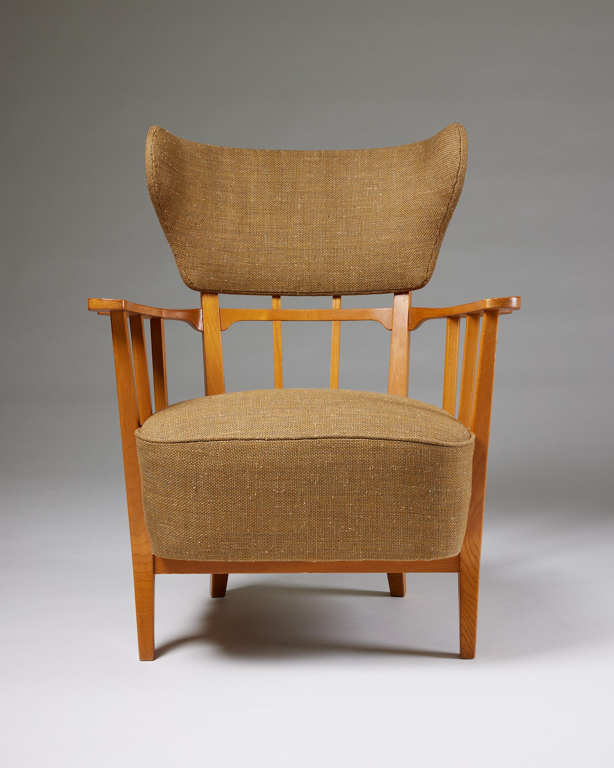 Mid-Century Modern Easy chair designed by Alvar Andersson for Ferdinand Lundquist & Co For Sale