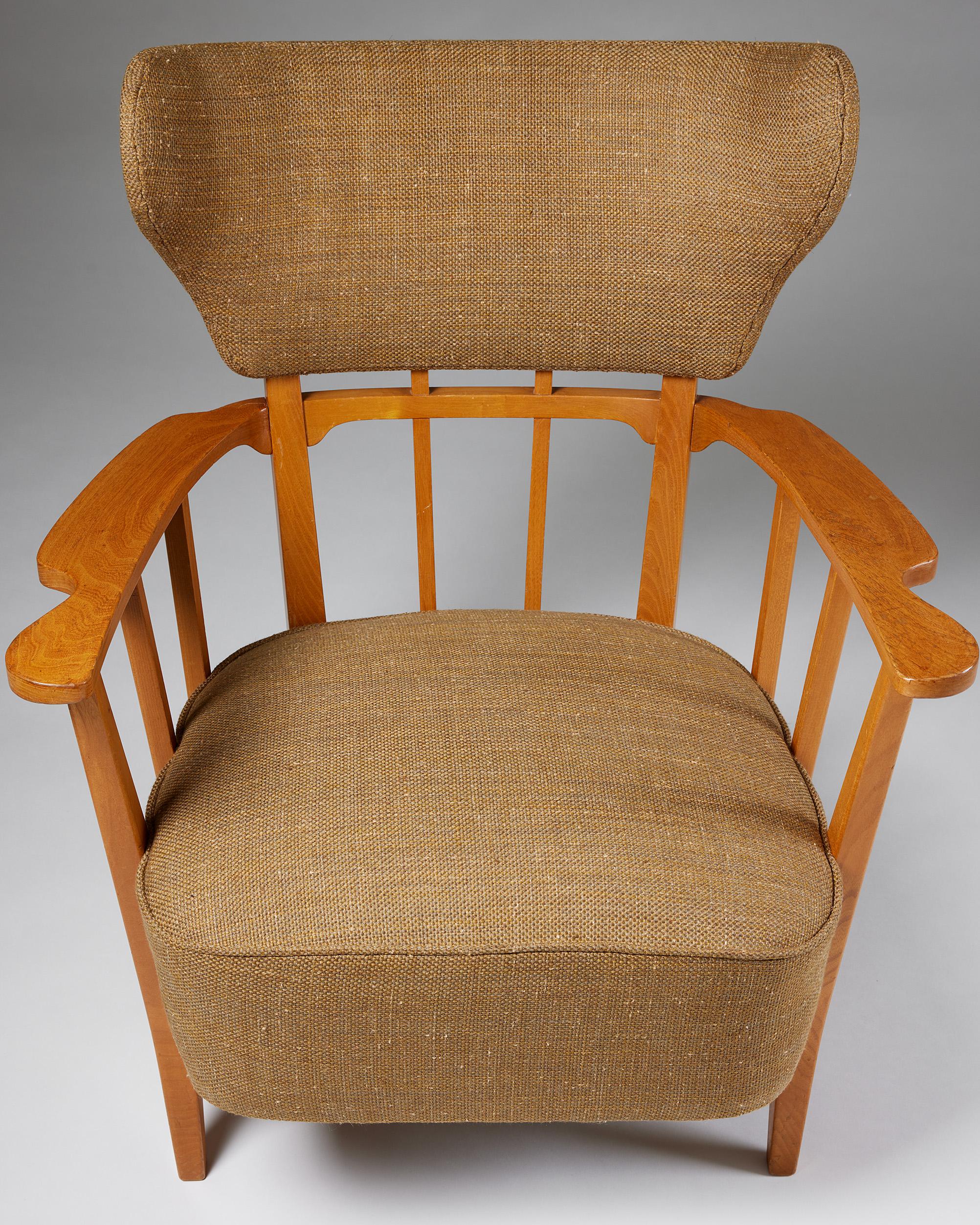 Easy chair designed by Alvar Andersson for Ferdinand Lundquist & Co For Sale 1