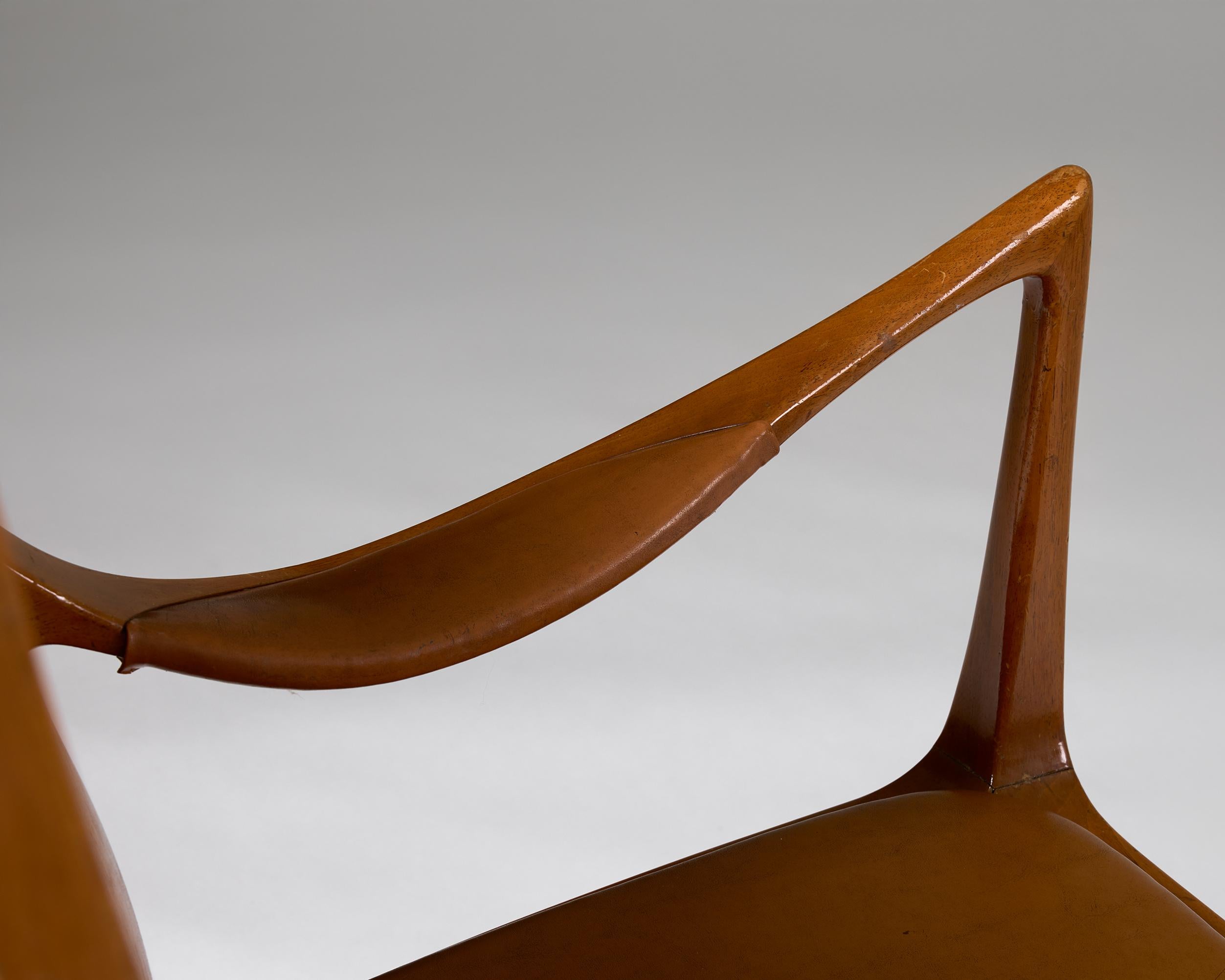 Fauteuil conçu par Hans Asplund pour Nordiska Kompaniet, Suède 1955 en vente 6