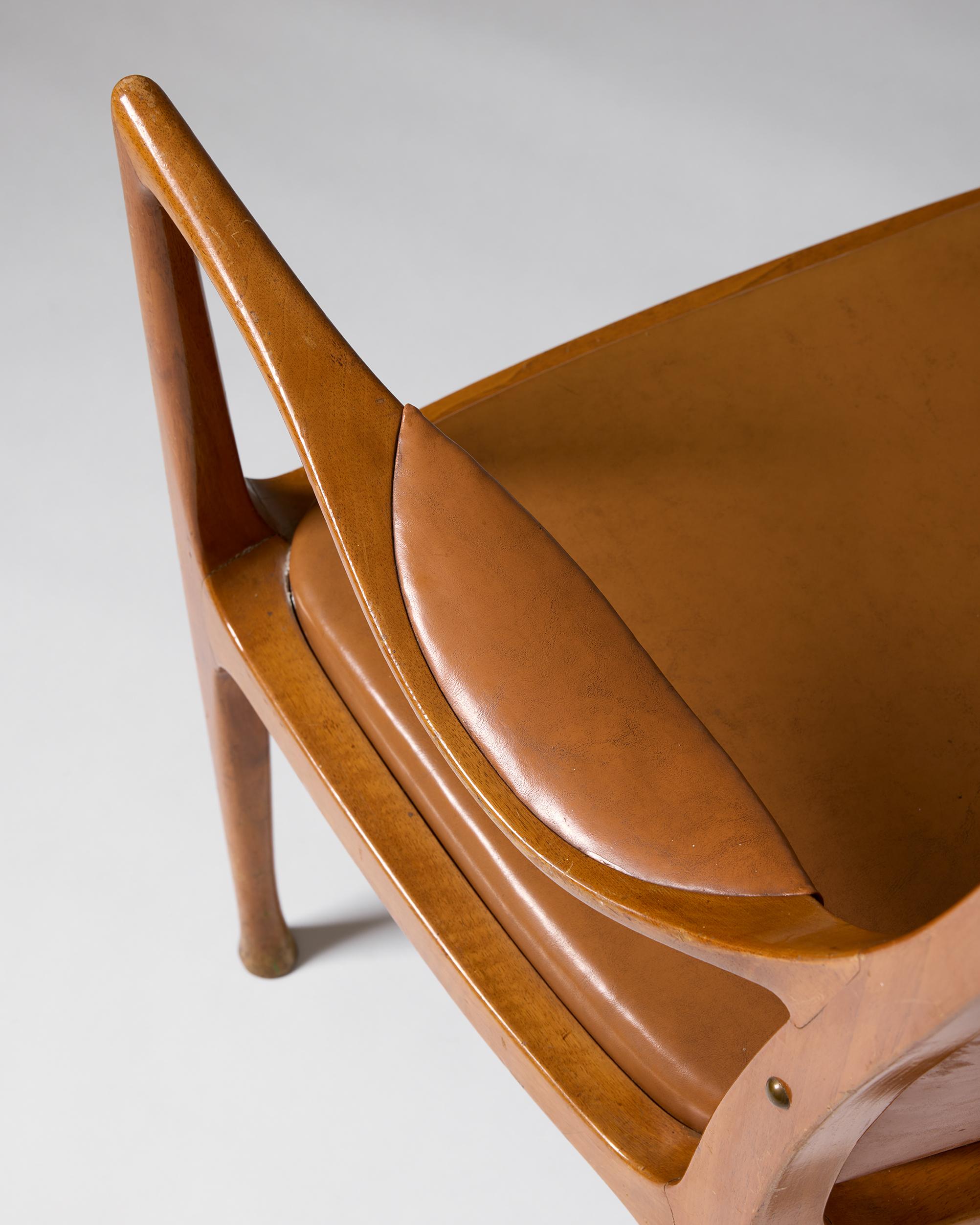 Fauteuil conçu par Hans Asplund pour Nordiska Kompaniet, Suède 1955 en vente 7