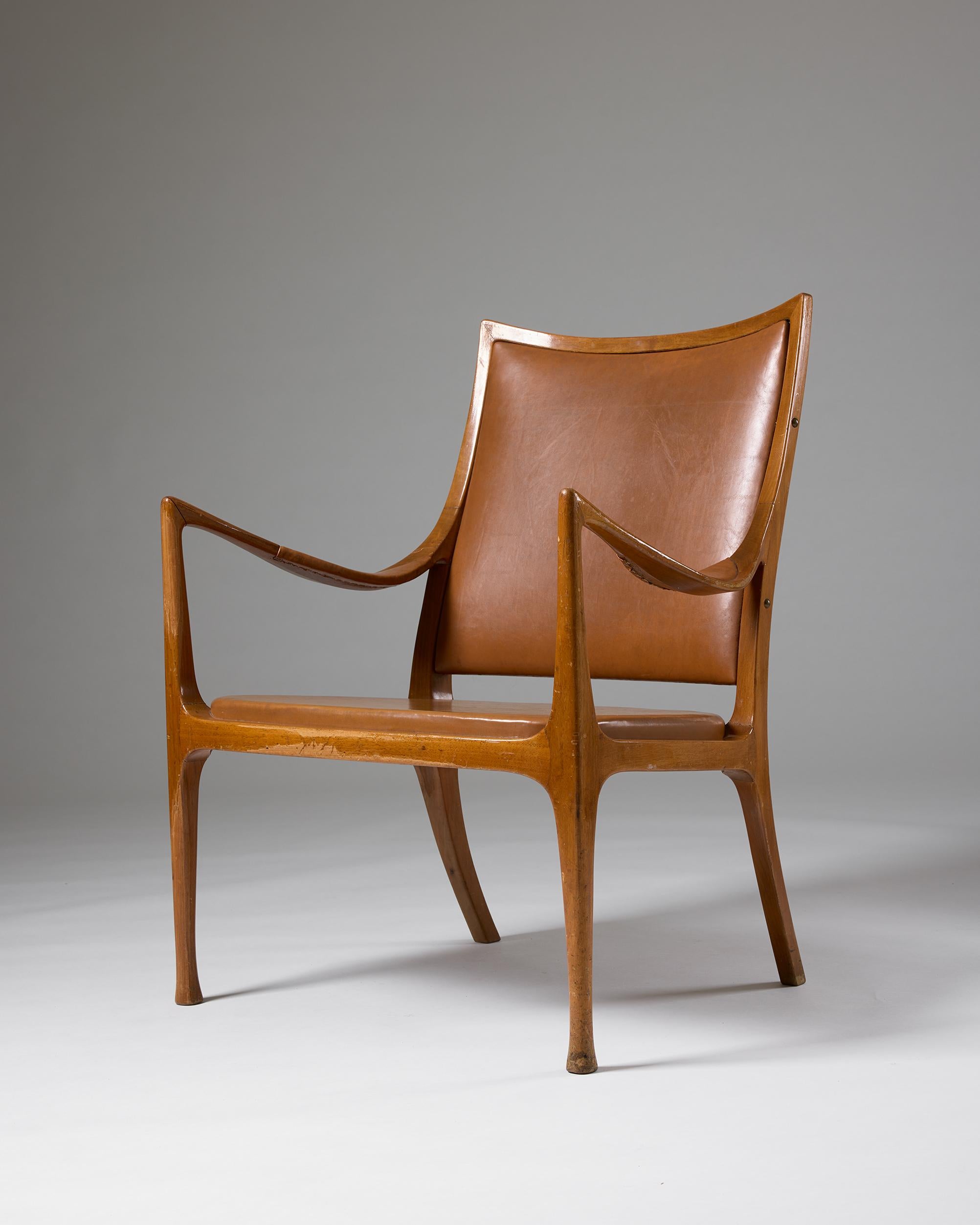 Fauteuil conçu par Hans Asplund pour Nordiska Kompaniet, Suède 1955 Bon état - En vente à Stockholm, SE