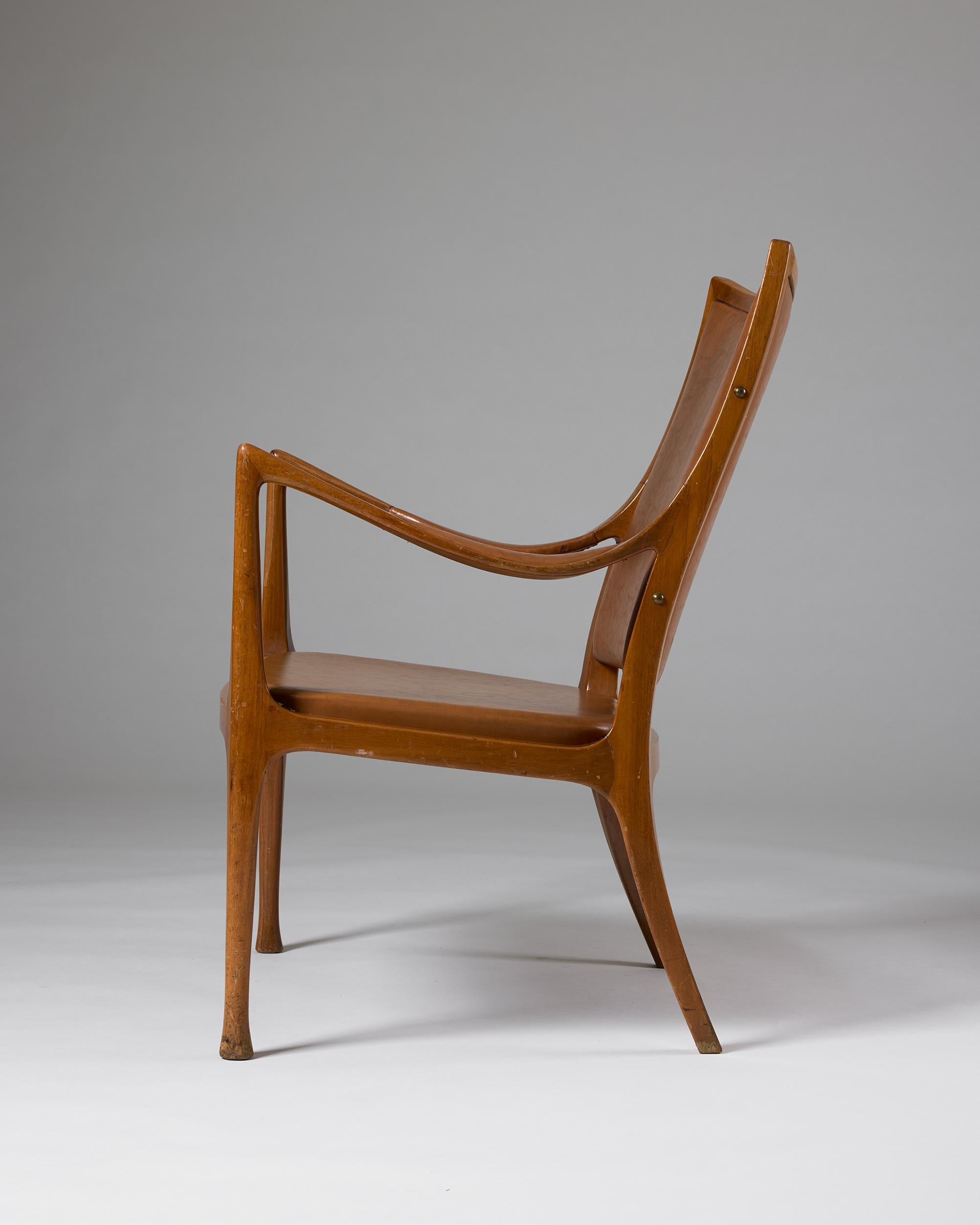 Milieu du XXe siècle Fauteuil conçu par Hans Asplund pour Nordiska Kompaniet, Suède 1955 en vente