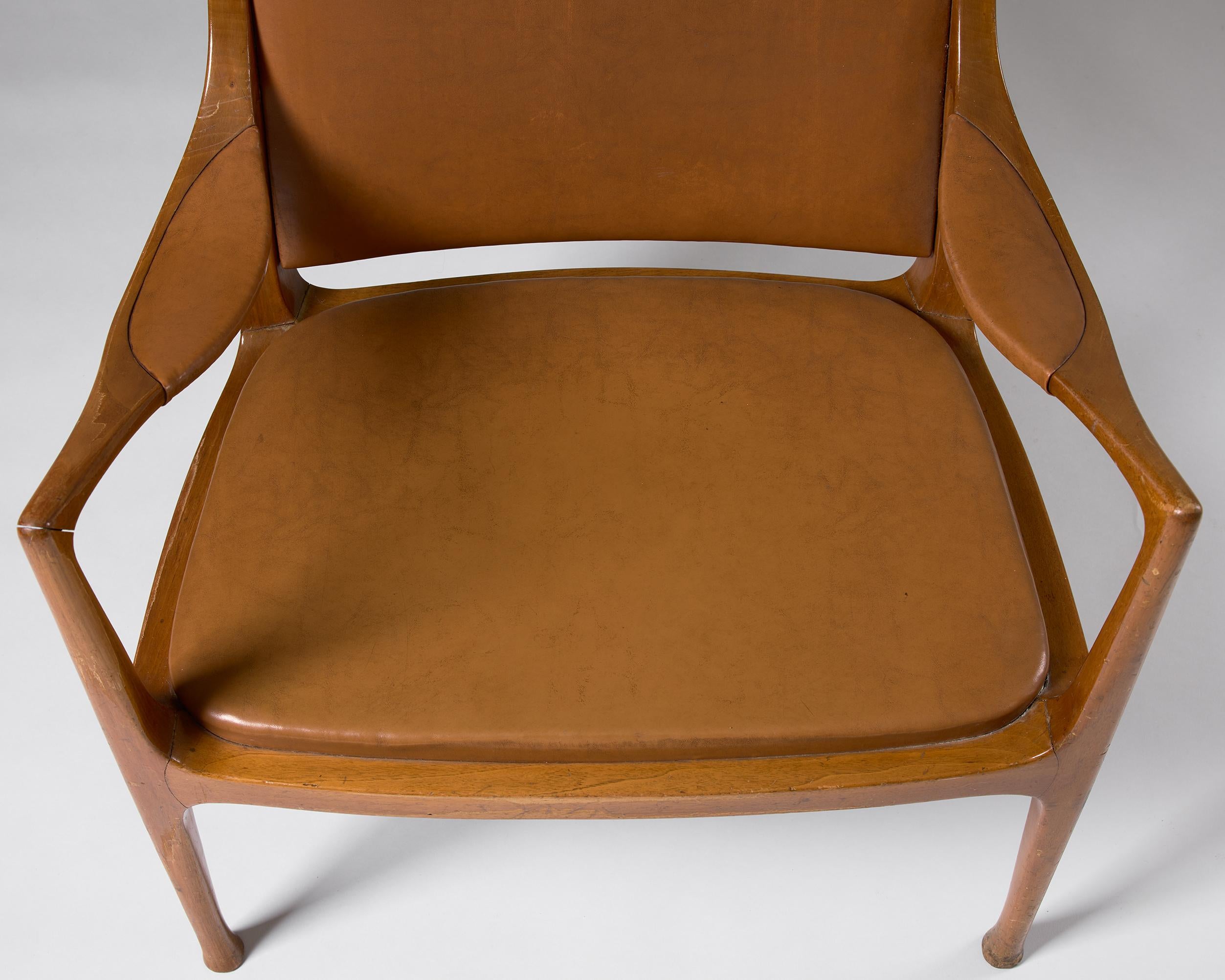 Fauteuil conçu par Hans Asplund pour Nordiska Kompaniet, Suède 1955 en vente 3