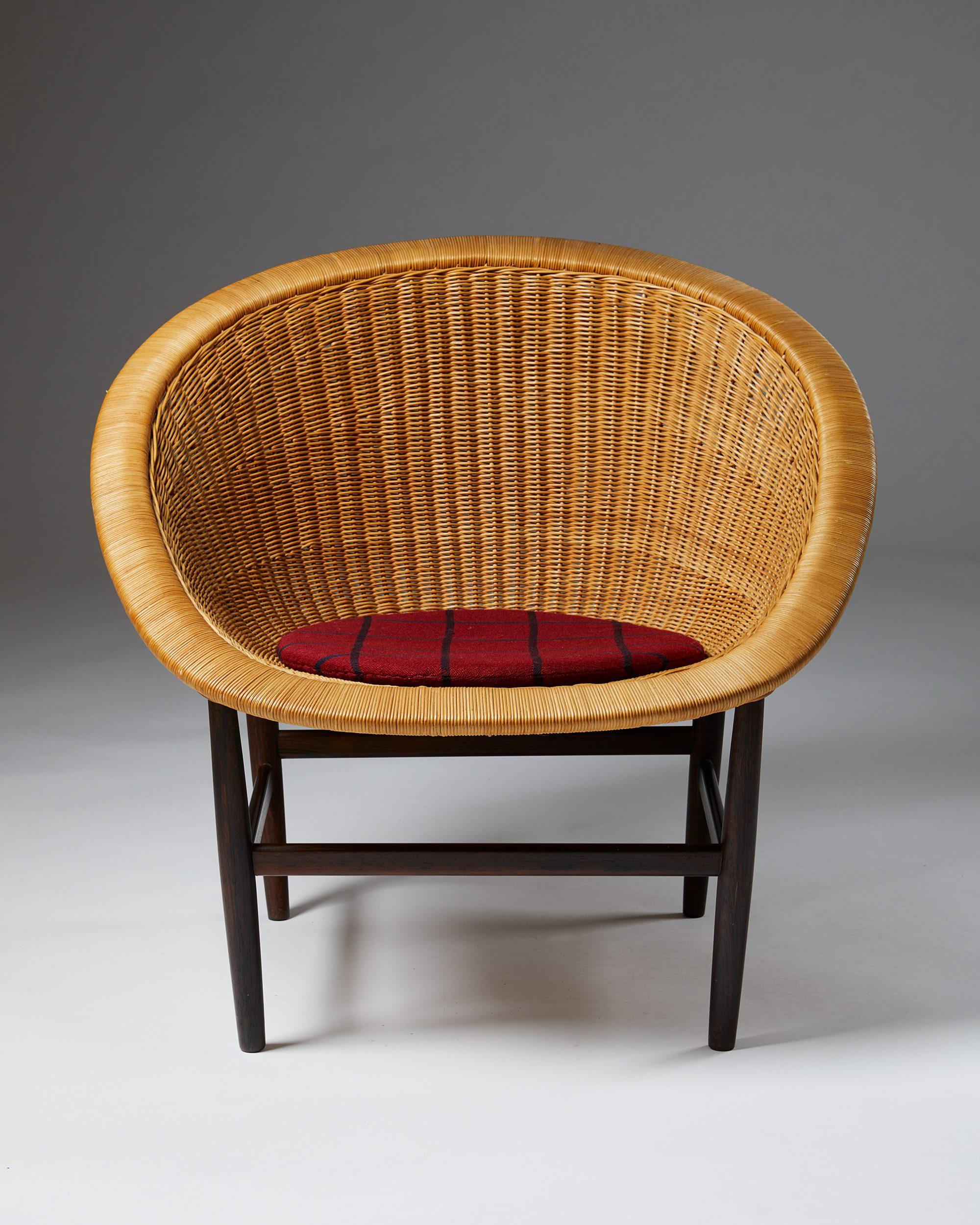 Danois Easy Chair Designé par Nanna Ditzel pour Ludvig Pontoppidan, Danemark, années 1950 en vente