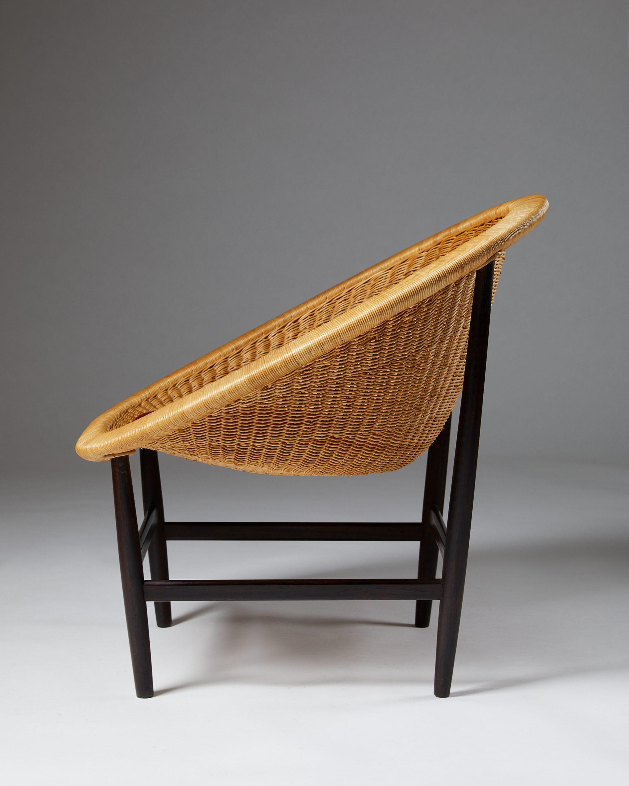 Mid-Century Modern Easy Chair Designed by Nanna Ditzel for Ludvig Pontoppidan, Denmark, 1950's For Sale