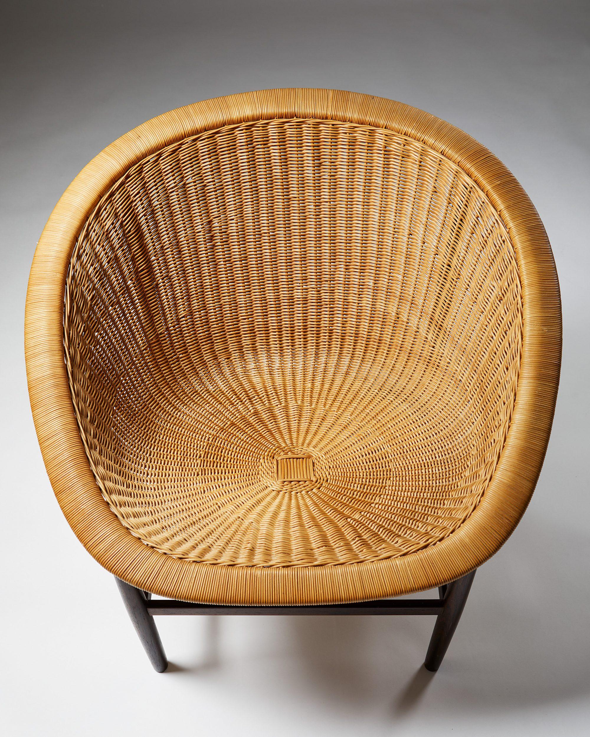 Mid-20th Century Easy Chair Designed by Nanna Ditzel for Ludvig Pontoppidan, Denmark, 1950's For Sale