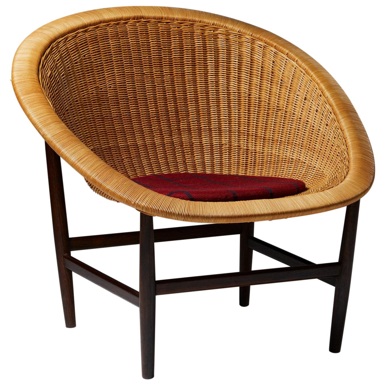 Easy Chair Designé par Nanna Ditzel pour Ludvig Pontoppidan, Danemark, années 1950 en vente