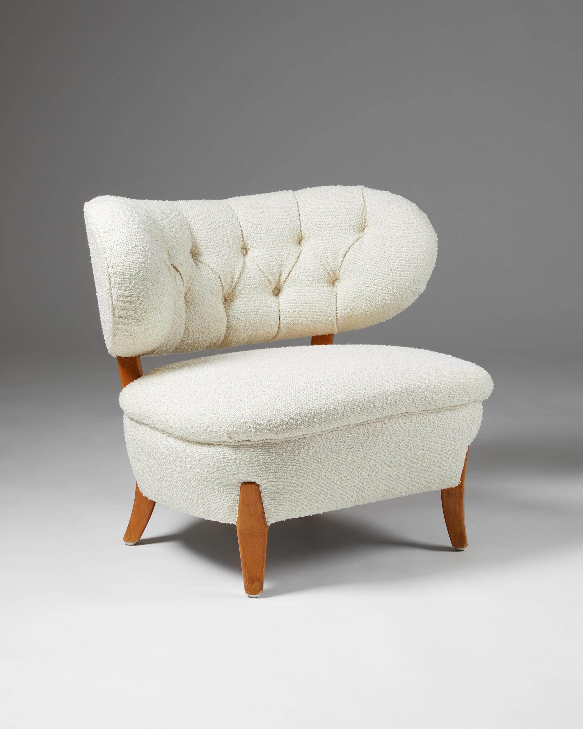 Mid-Century Modern Easy Chair Designed by Otto Shulz for Boet, Sweden, 1940s For Sale