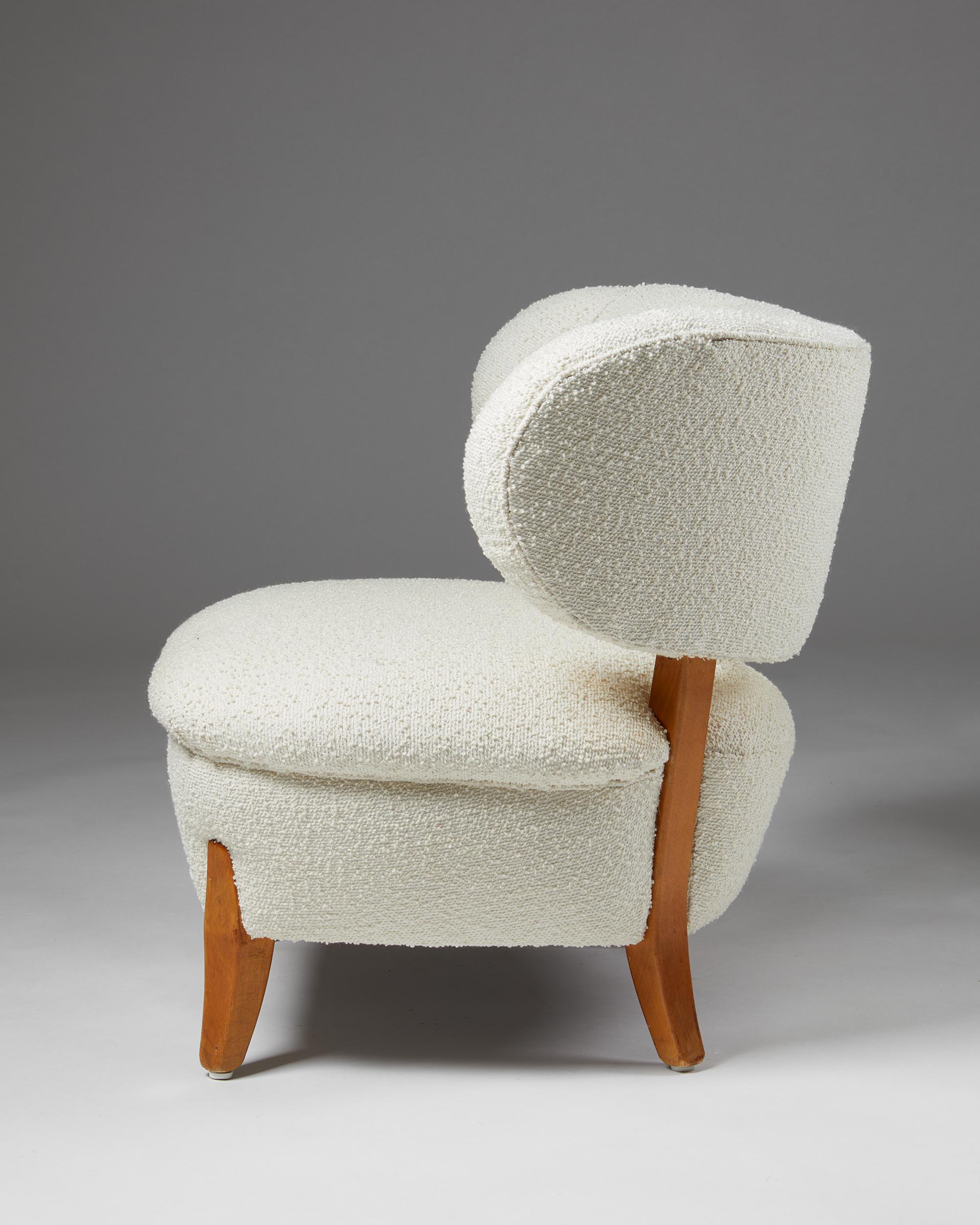 Easy Chair Designed by Otto Shulz for Boet, Sweden, 1940s In Good Condition For Sale In Stockholm, SE