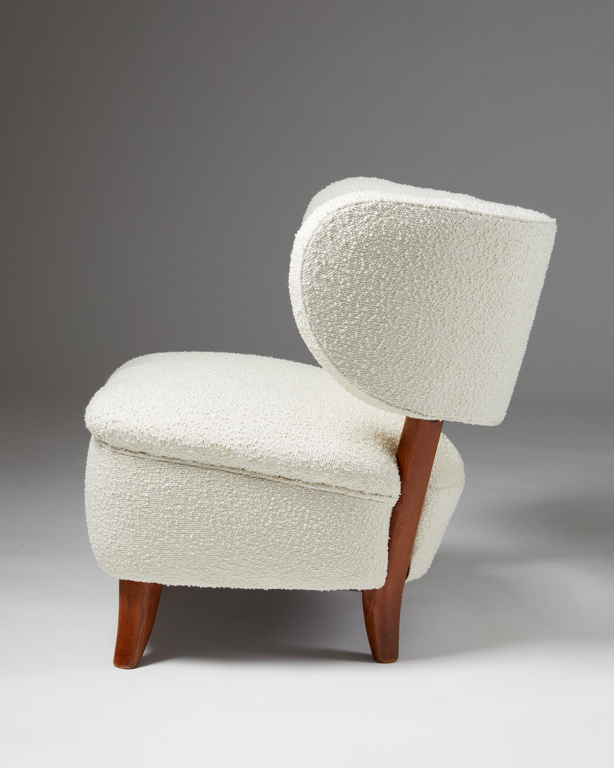 Swedish Easy Chair Designed by Otto Shulz, for Boet, Sweden, 1940s For Sale