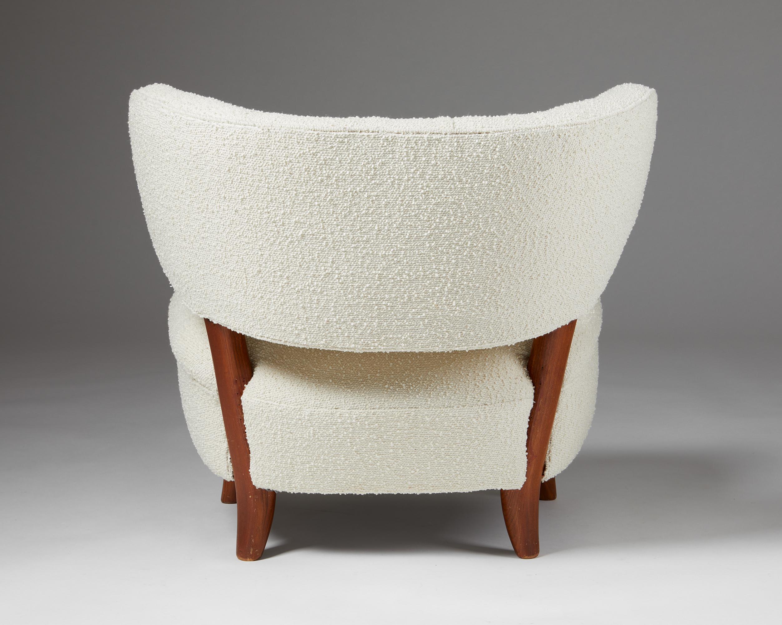 Easy Chair Designed by Otto Shulz, for Boet, Sweden, 1940s In Good Condition For Sale In Stockholm, SE