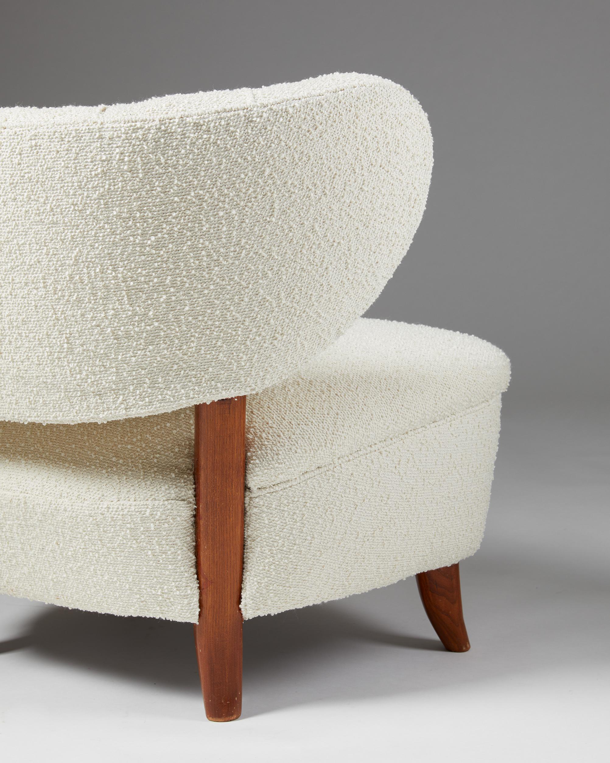 20th Century Easy Chair Designed by Otto Shulz, for Boet, Sweden, 1940s For Sale