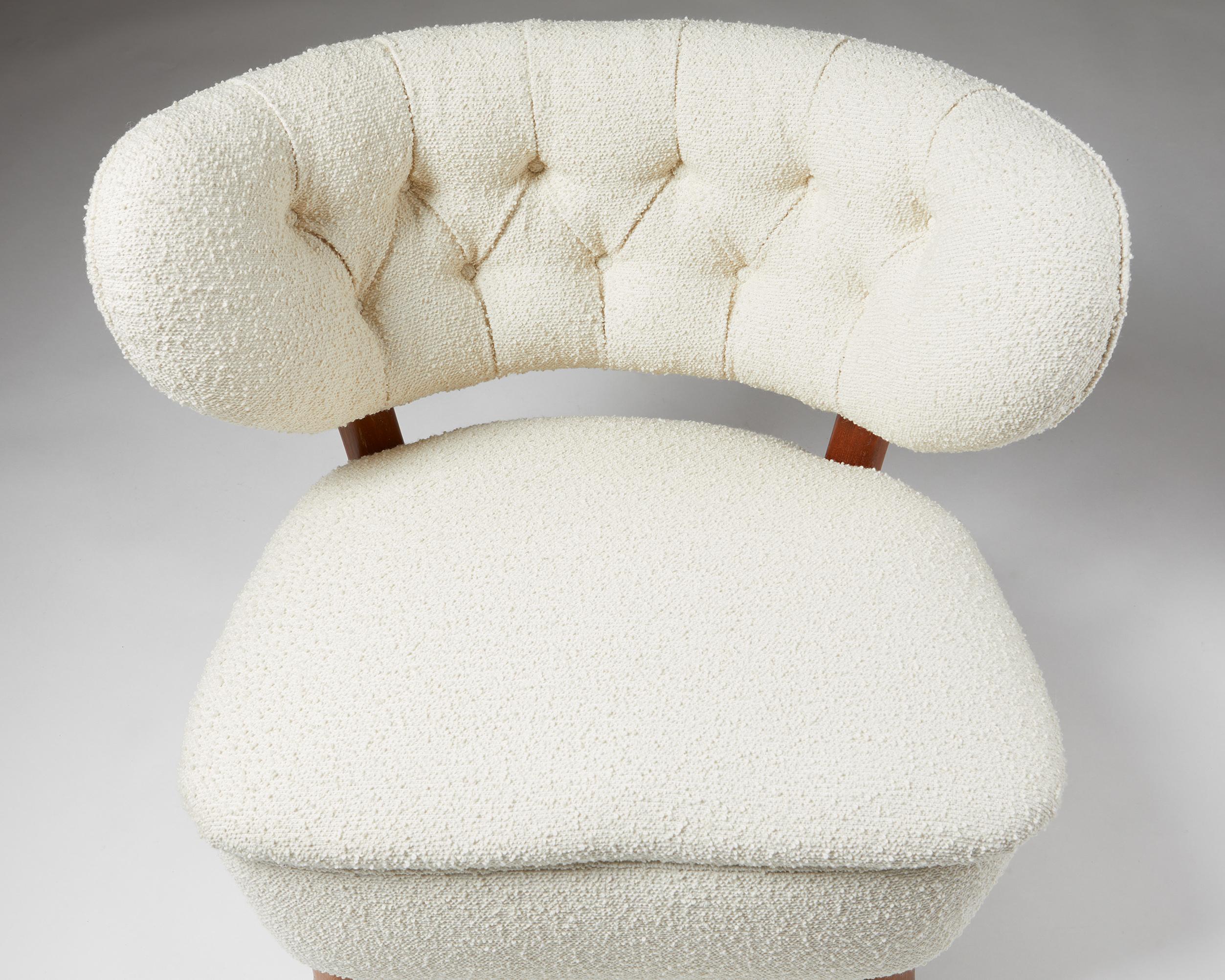 Wool Easy Chair Designed by Otto Shulz, for Boet, Sweden, 1940s For Sale