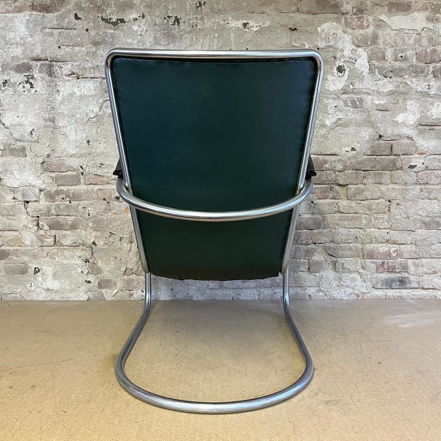 Mid-20th Century Gispen 412 Padded, Dark Green and Black Cushions Leather Upholstery For Sale