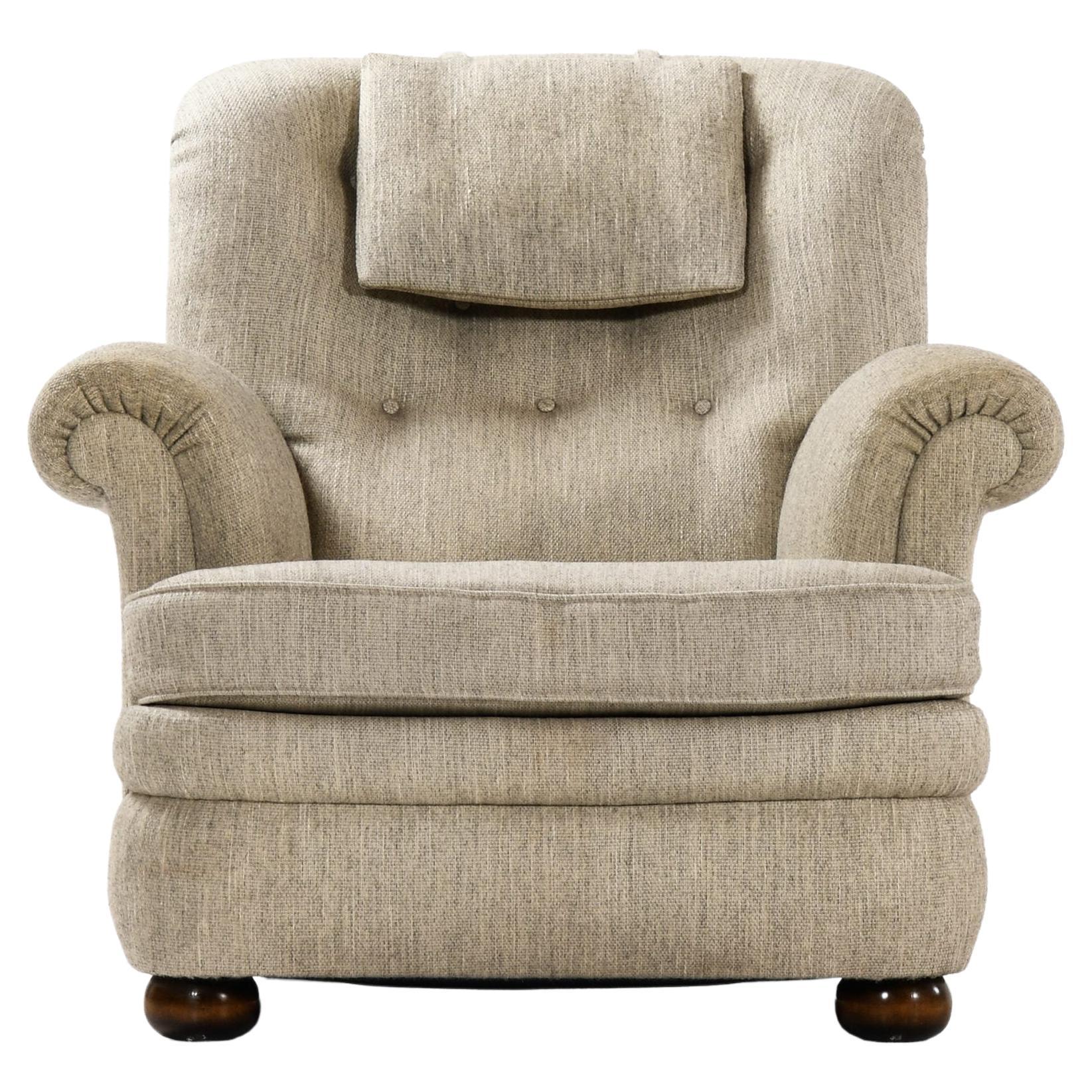 Easy Chair in Beech and Original Fabric by Josef Frank, 1934