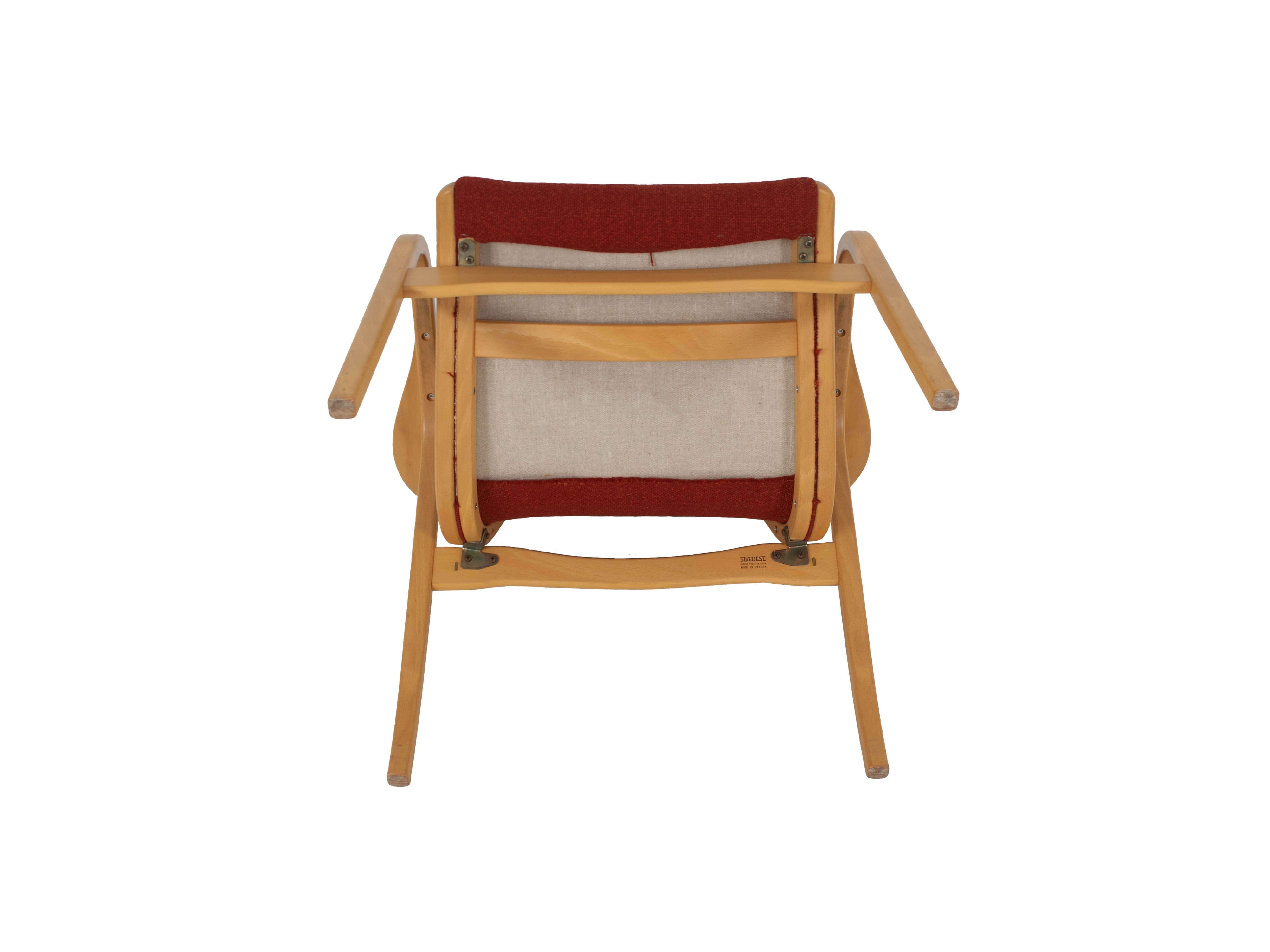 Mid-20th Century Easy Chair in Beech by Yngve Ekström for Swedese model Lamino, Sweden