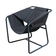 Easy Chair in Bent Metal Tubing with Fabric Sling