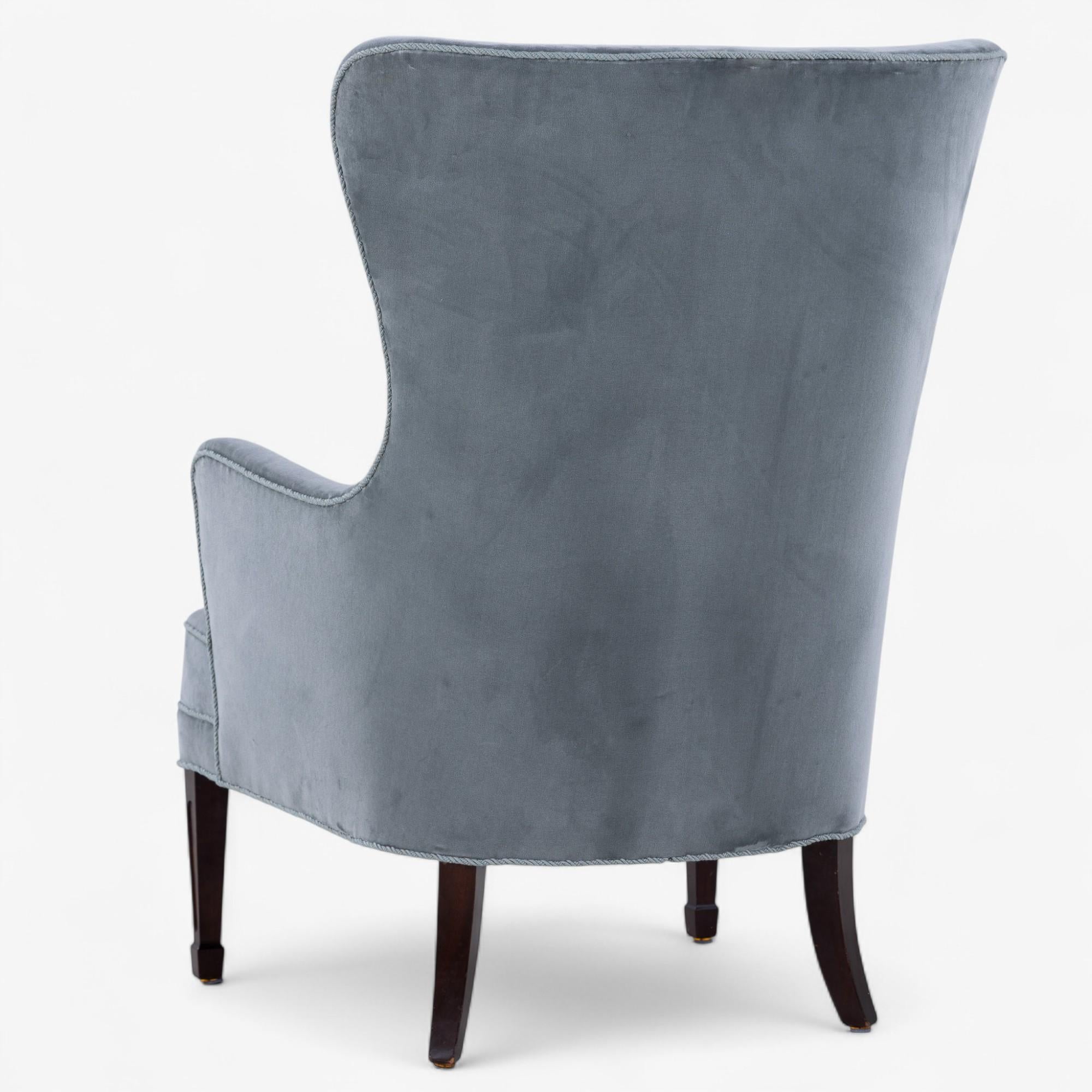 Mid-Century Modern Easy chair in new fabric from the 1940's by Frits Henningsen For Sale