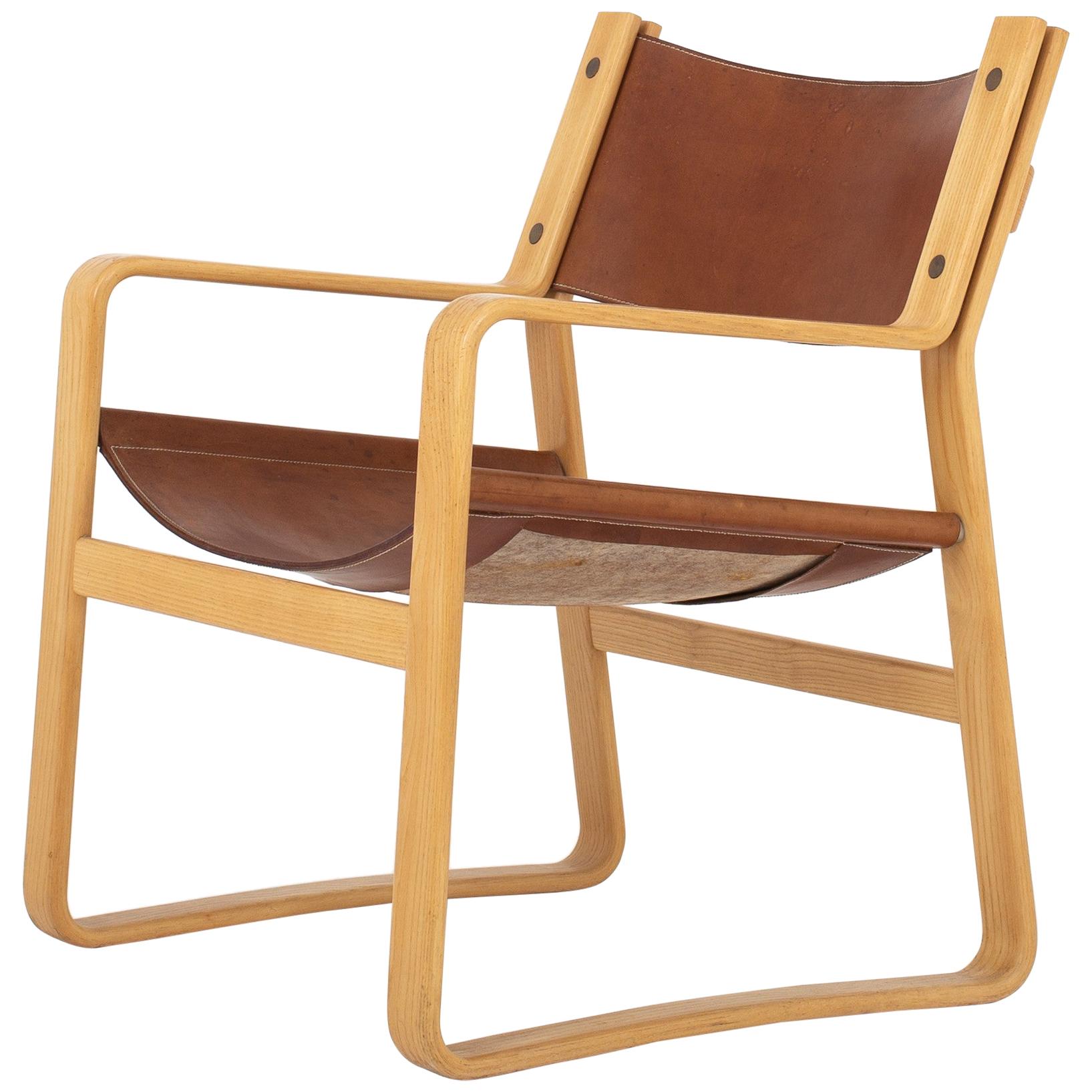 Easy Chair in Original Leather by Hans J. Wegner