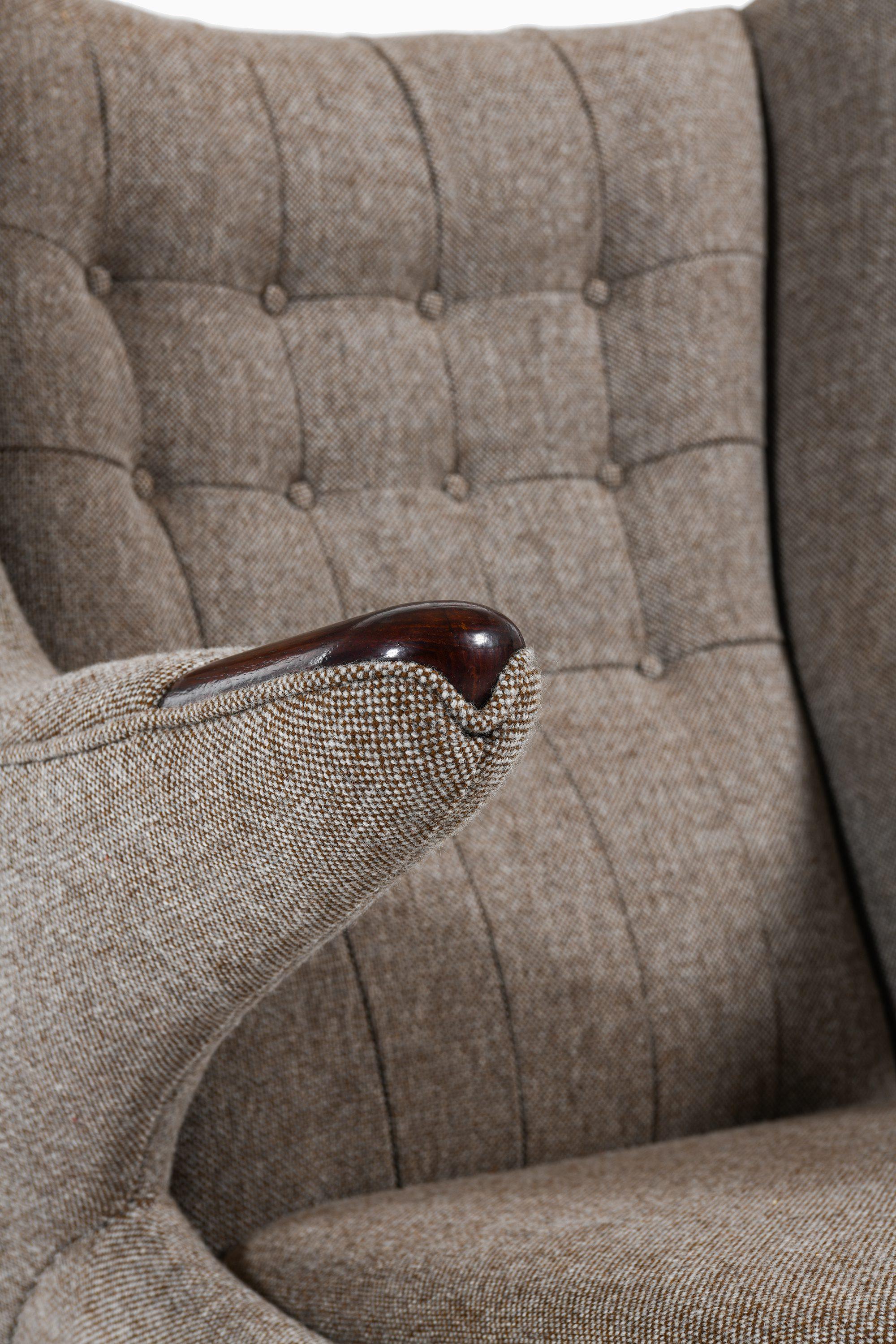 Sedia Easy in palissandro e rivestita in tessuto Kvadrat di Hans Wegner, anni '50 in vendita 3