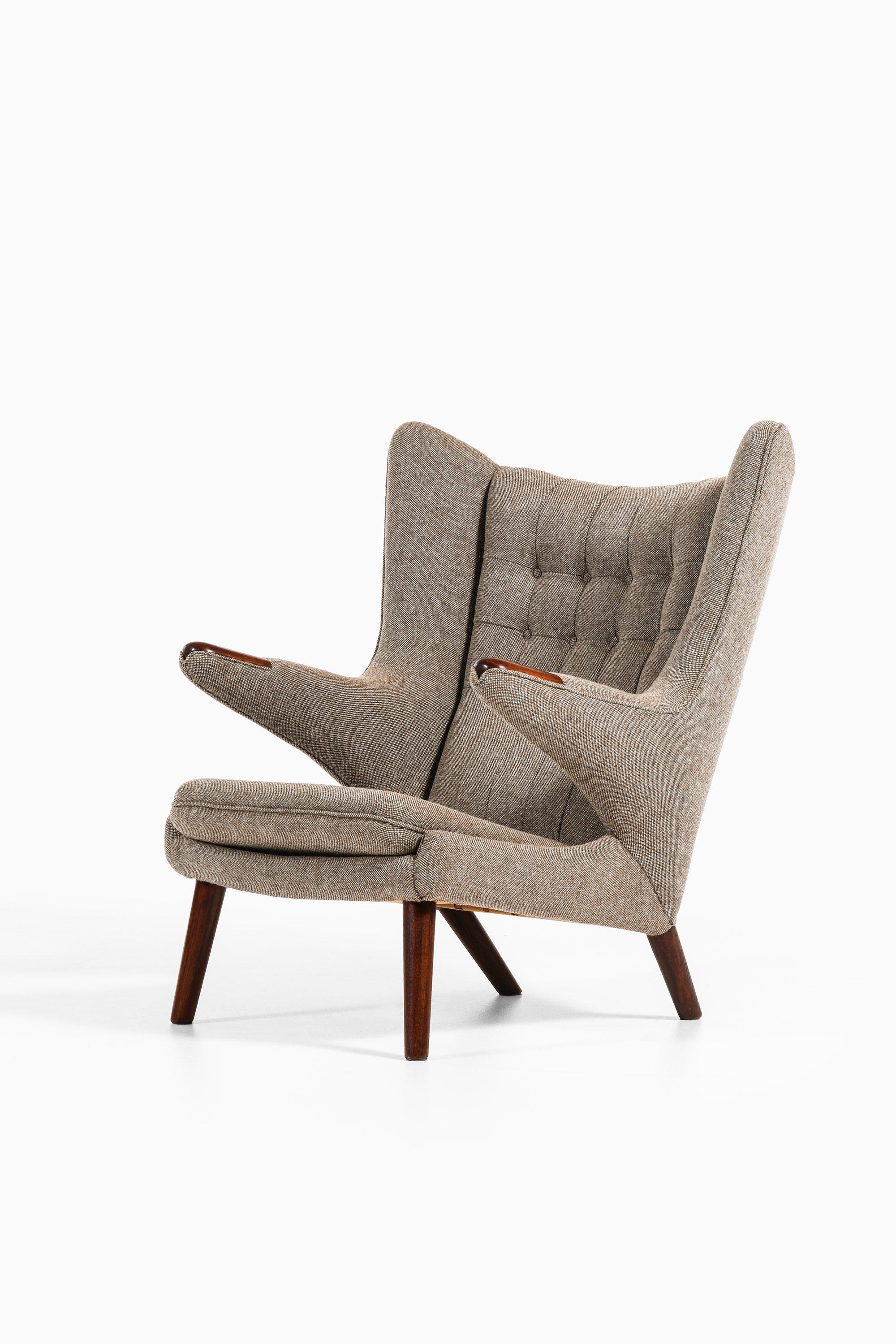 Scandinavo moderno Sedia Easy in palissandro e rivestita in tessuto Kvadrat di Hans Wegner, anni '50 in vendita
