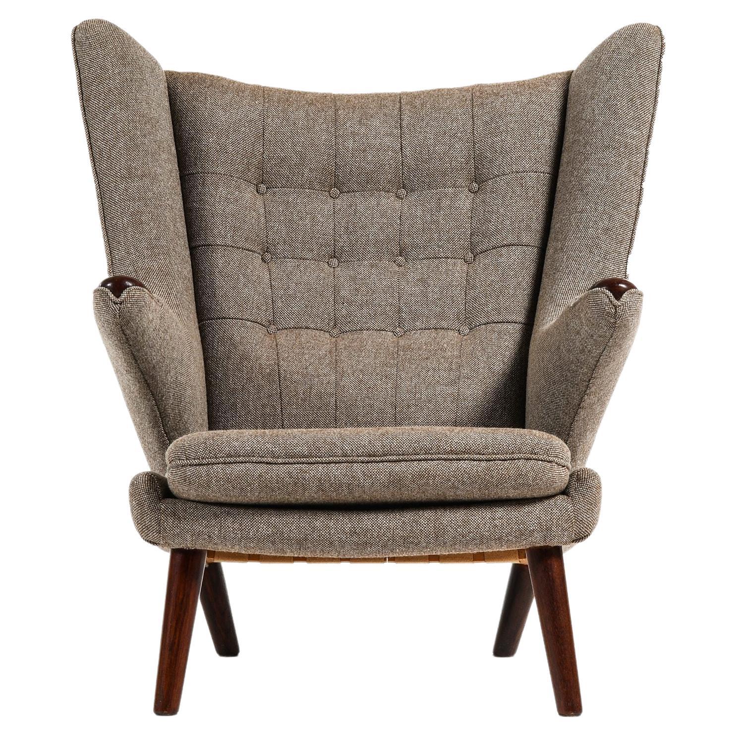 Sedia Easy in palissandro e rivestita in tessuto Kvadrat di Hans Wegner, anni '50 in vendita
