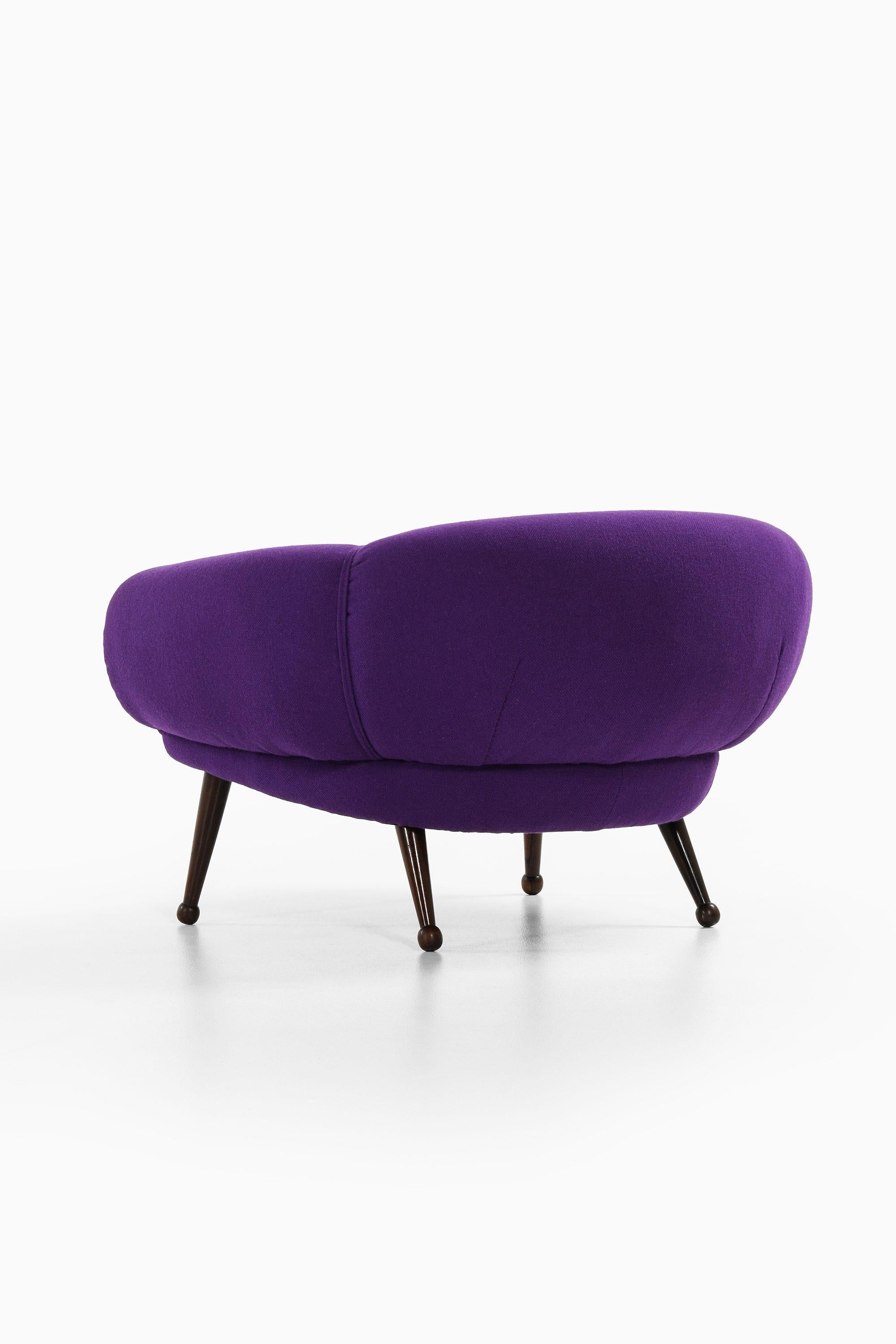 Sedia Easy Chair in palissandro con rivestimento in tessuto Kvadrat di Illum Wikkelsø, anni '50 In condizioni buone in vendita a Limhamn, Skåne län