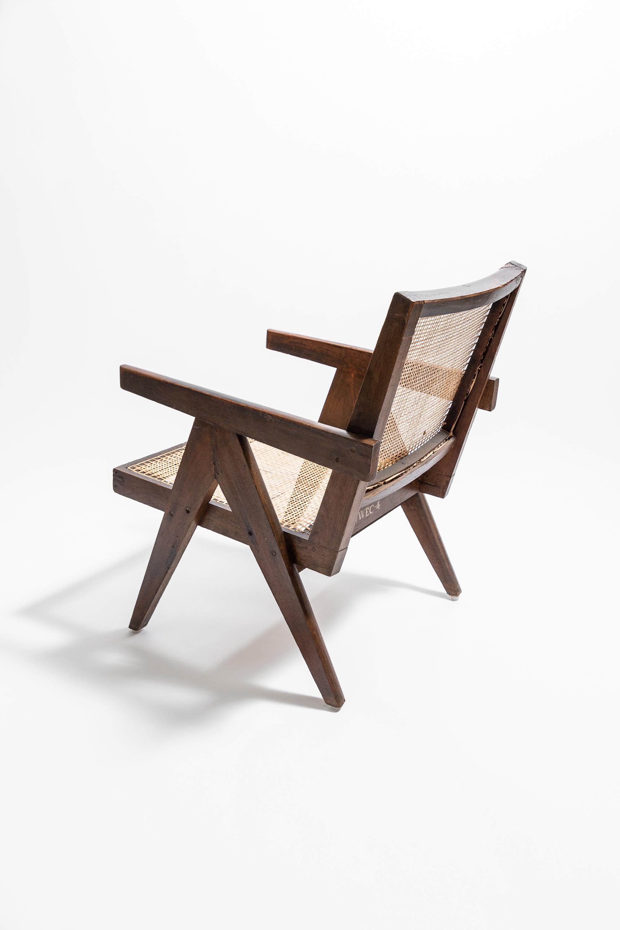 Mid-Century Modern Easy Chair in Sissoo by Pierre Jeanneret c.1955 For Sale
