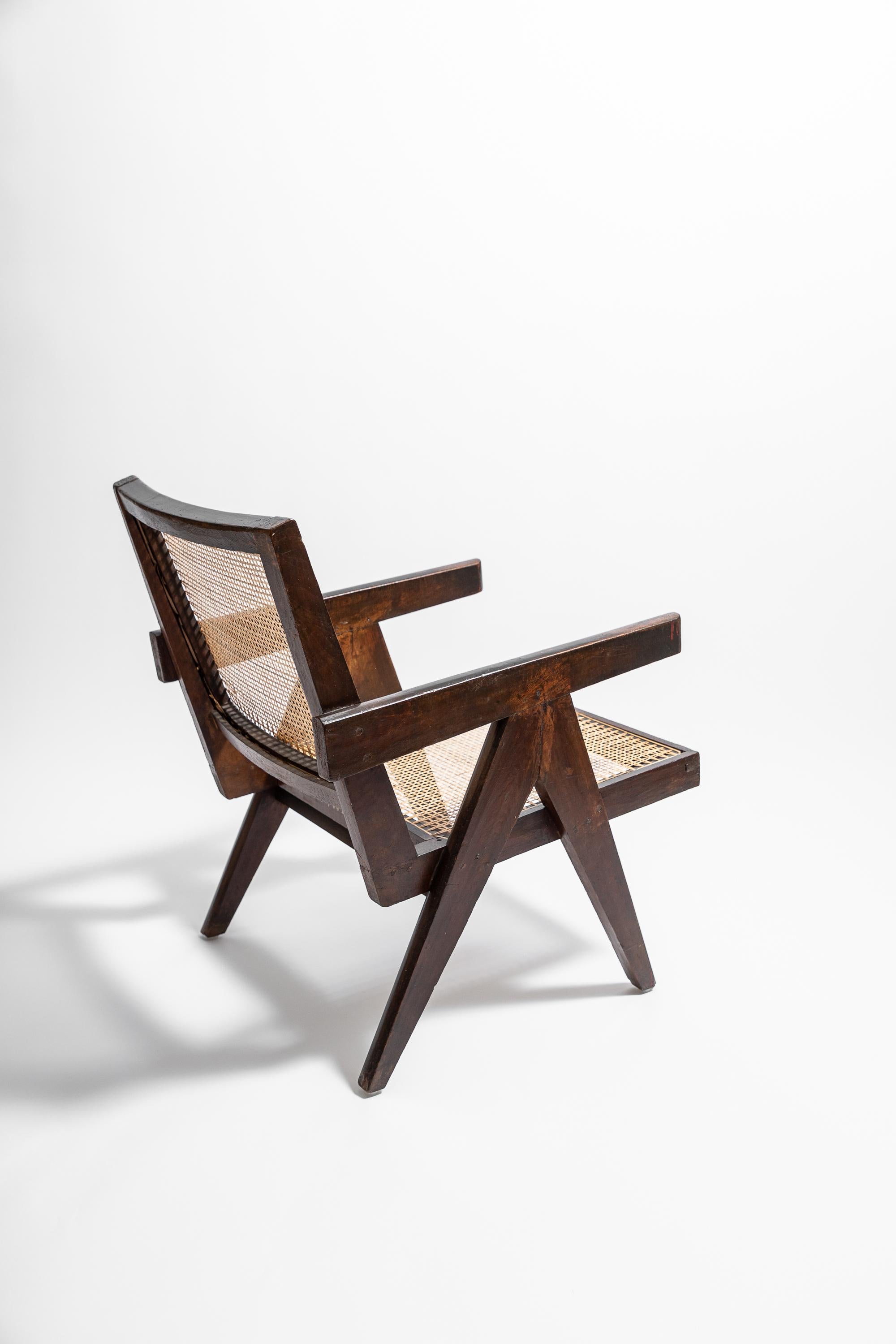 Mid-Century Modern Easy Chair in Sissoo by Pierre Jeanneret, circa 1955 For Sale