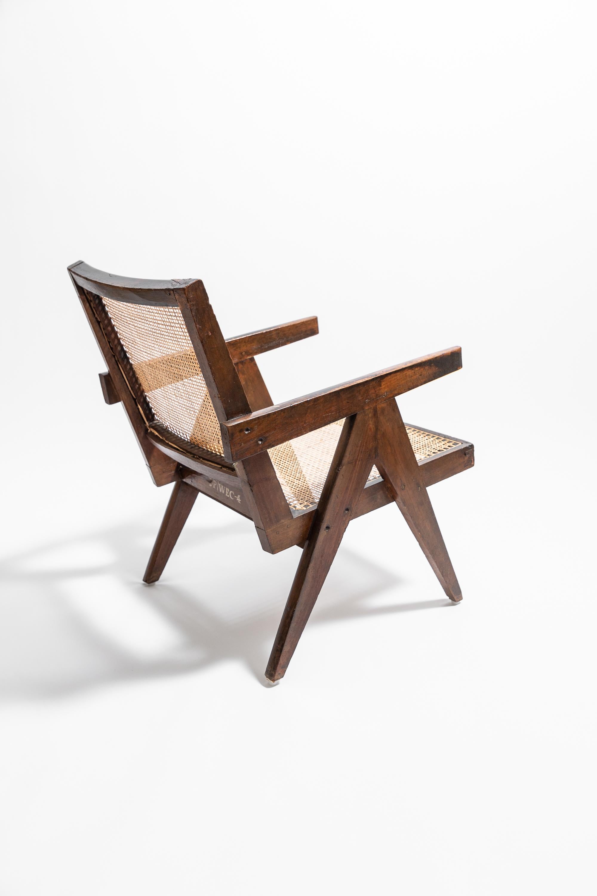 Easy Chair in Sissoo by Pierre Jeanneret c.1955 In Good Condition For Sale In London, GB