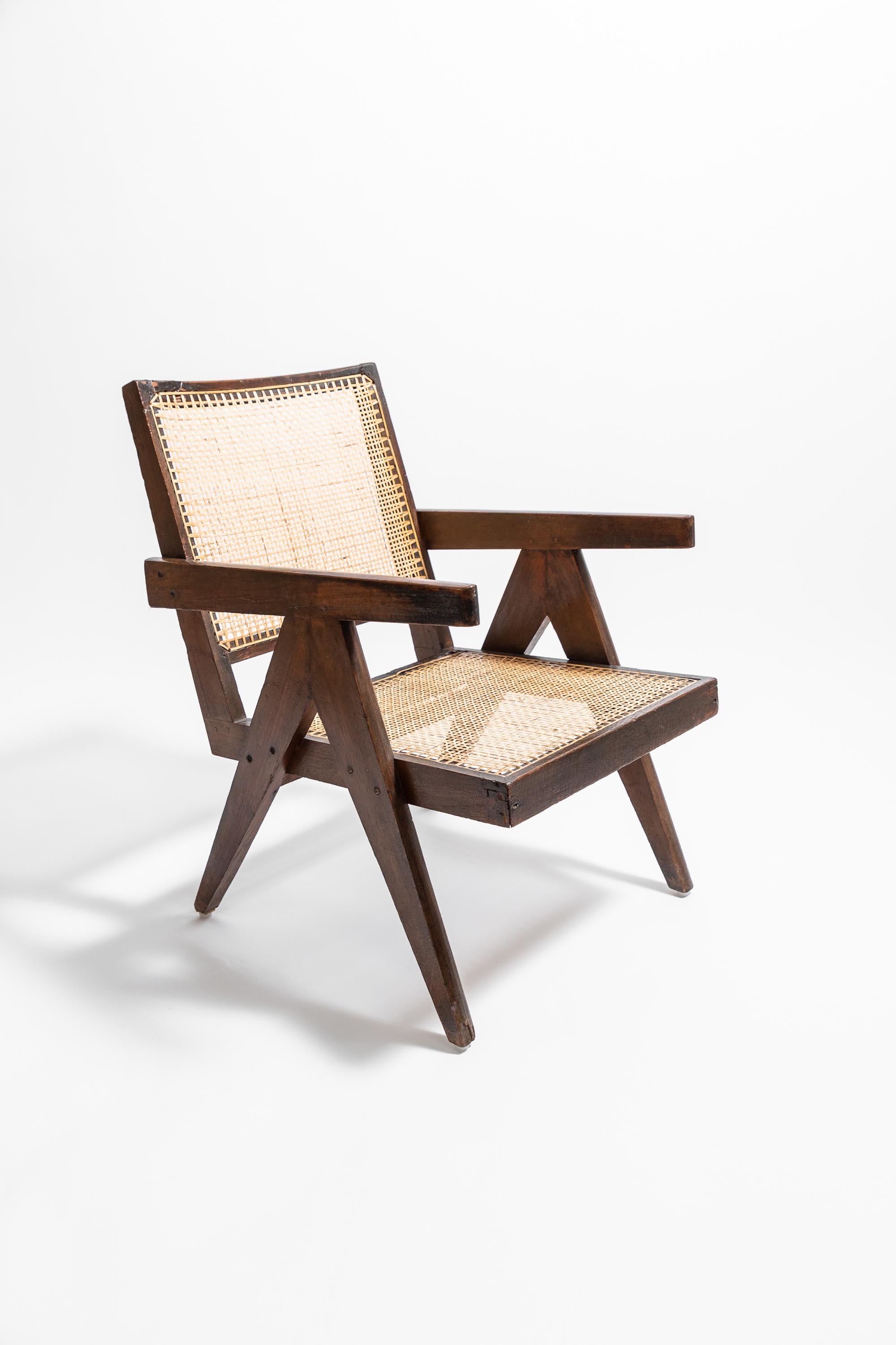 Teak Easy Chair in Sissoo by Pierre Jeanneret c.1955 For Sale