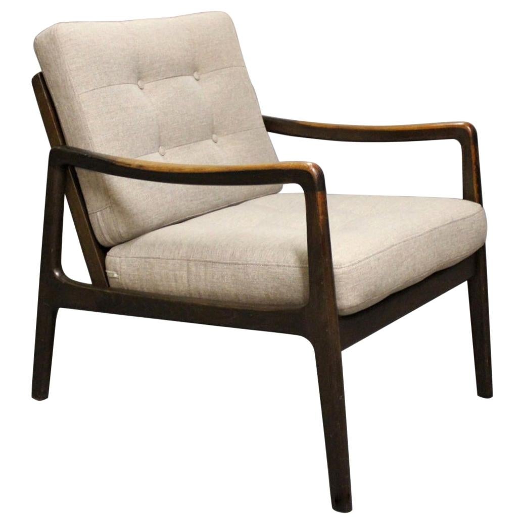 Easy Chair in Teak and Grey Wool Seats of Danish Design from the 1960s