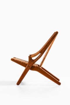 Easy Chair in Teak and Woven Cane by Arne Hovmand-Olsen, 1950's